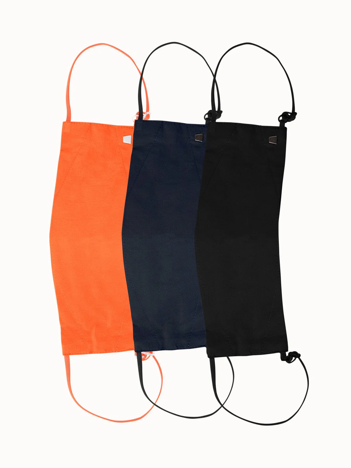 Large Cotton Face Masks Bundle - Orange/Denim/Black