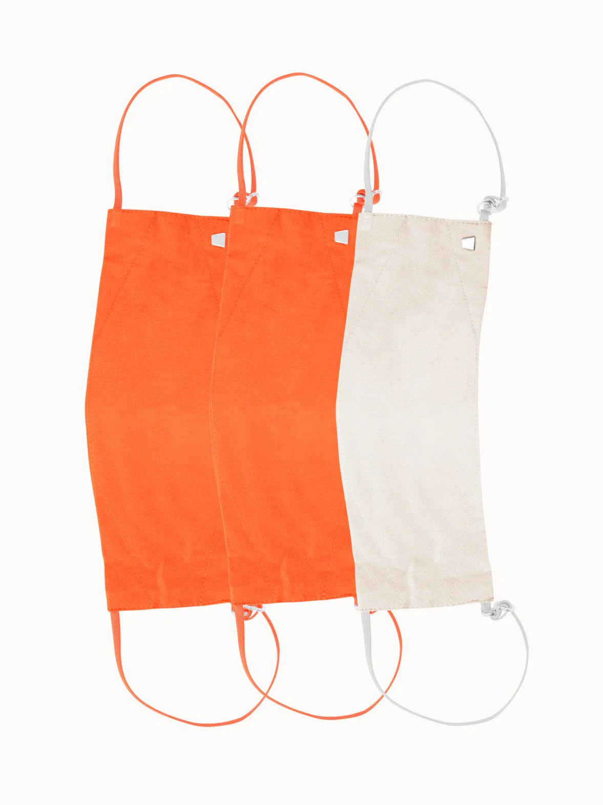 Large Cotton Face Masks Bundle - Orange/Orange/Beige