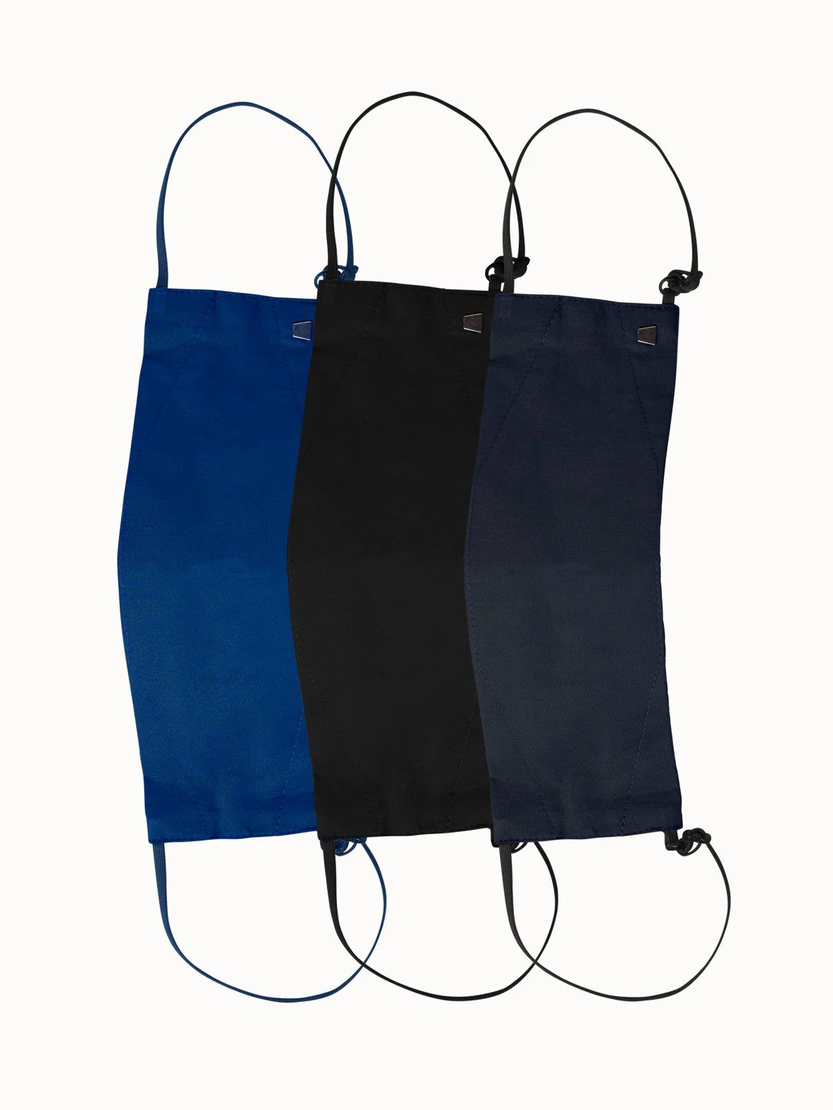 Large Cotton Face Masks Bundle - Royal Blue/Black/Denim - Image 2