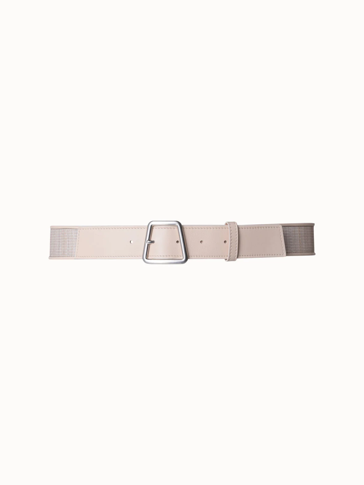 Leather and Horsehair Trapezoid Buckle Belt