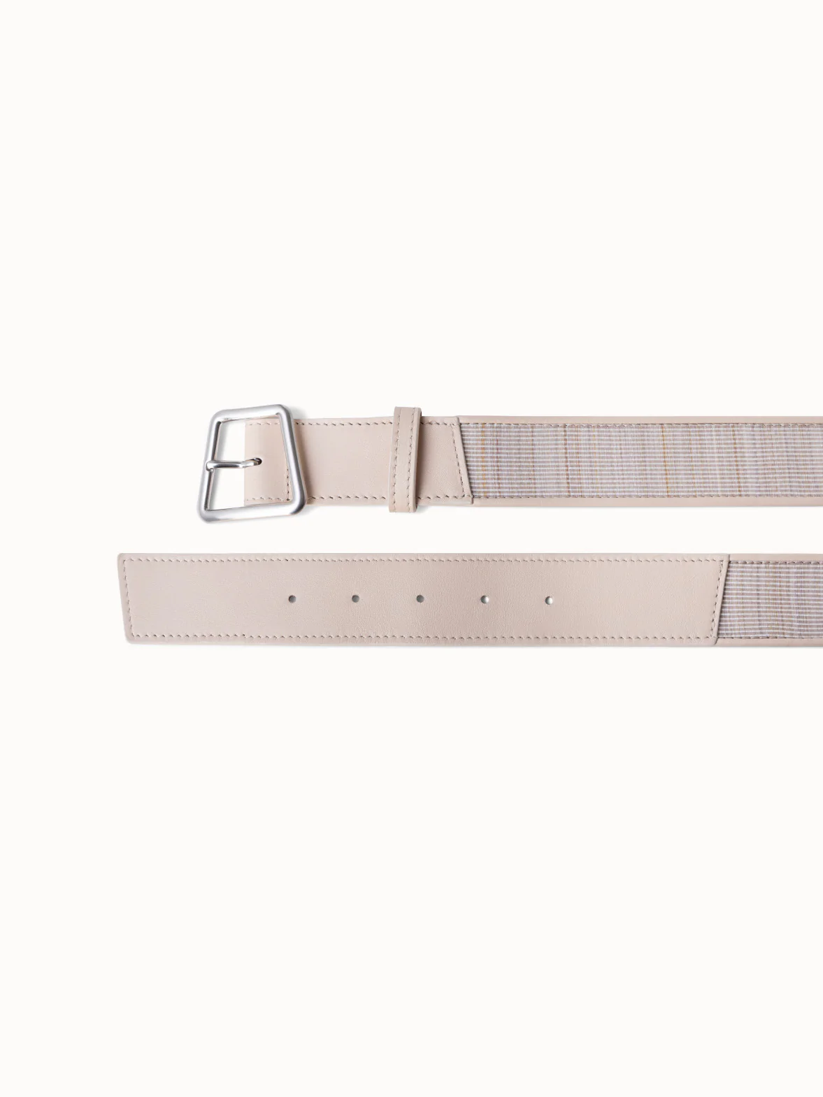 Leather and Horsehair Trapezoid Buckle Belt - Image 2
