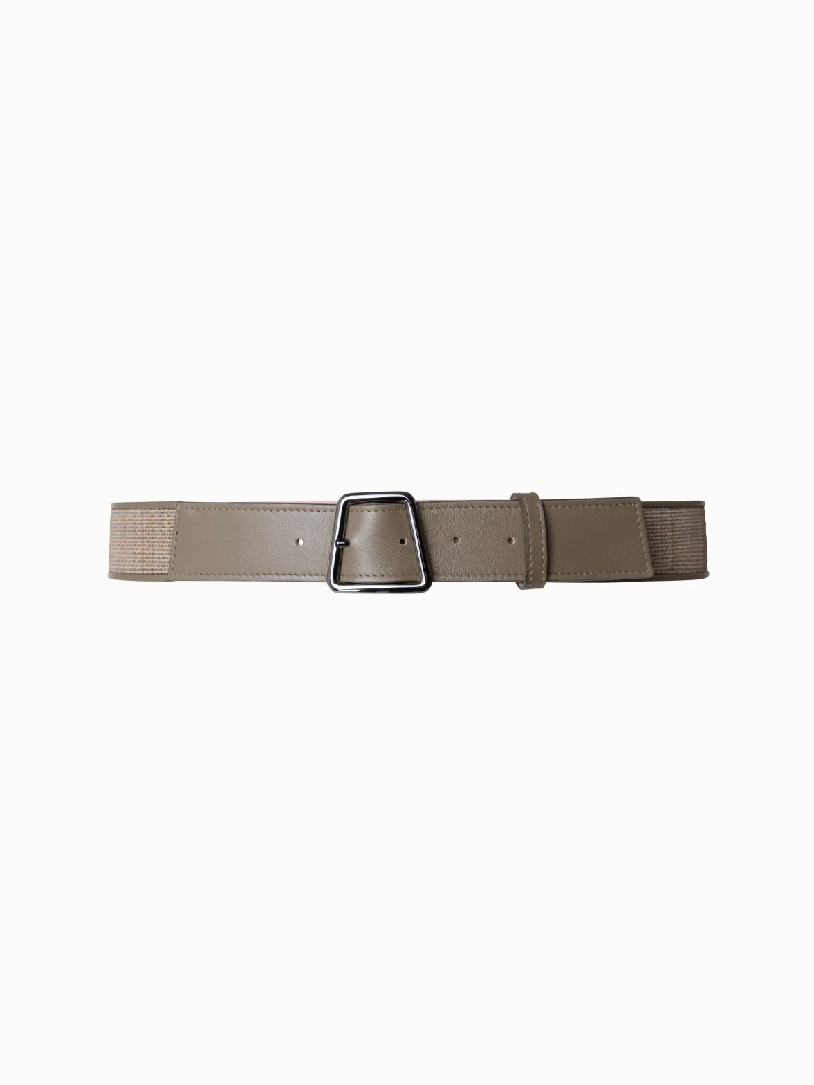 Leather and Horsehair Trapezoid Buckle Belt