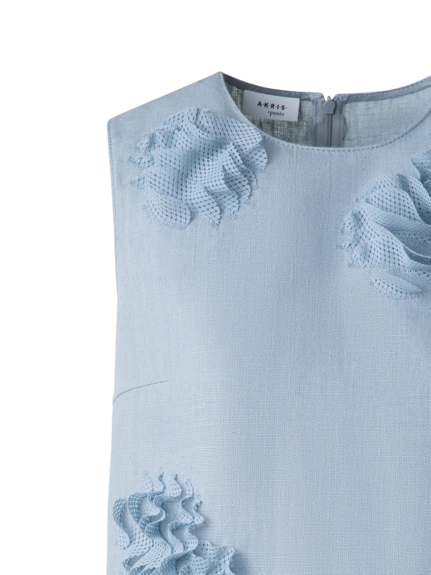 Linen Blouse with 3D Carnation Detail - Image 4