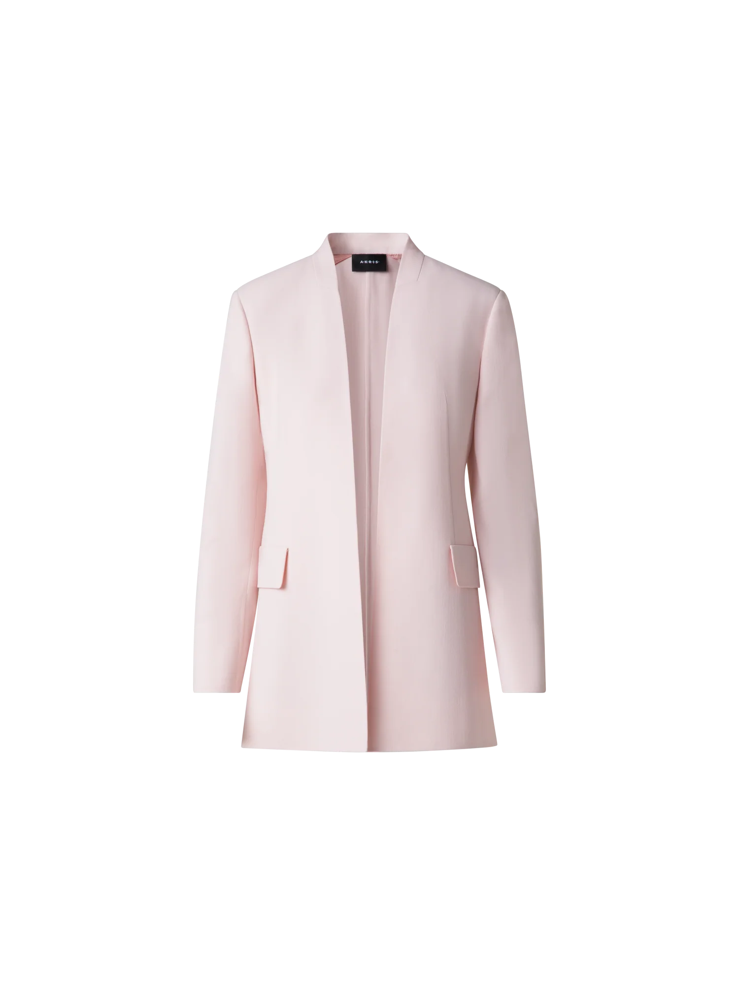Long Cardigan Style Blazer in Wool Double-Face