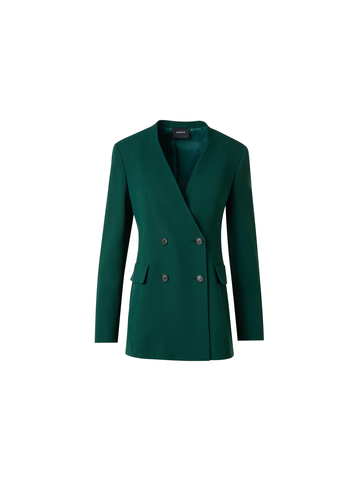 Long Double Breasted Blazer in Wool