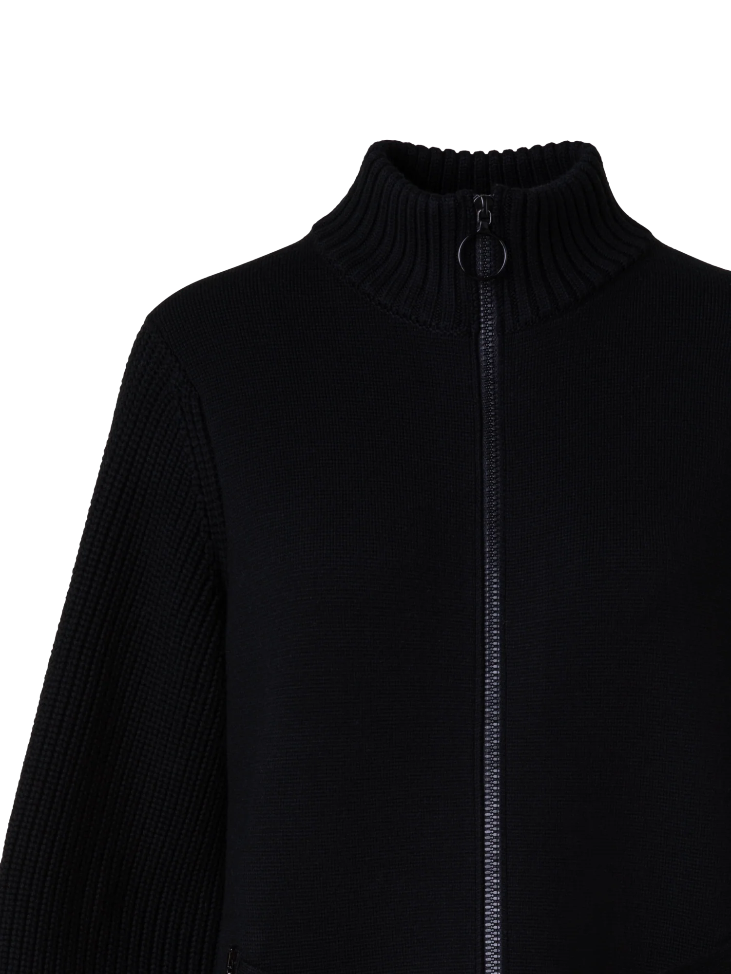 Long Knit Bomber Jacket in Stretch Merino Wool - Image 2