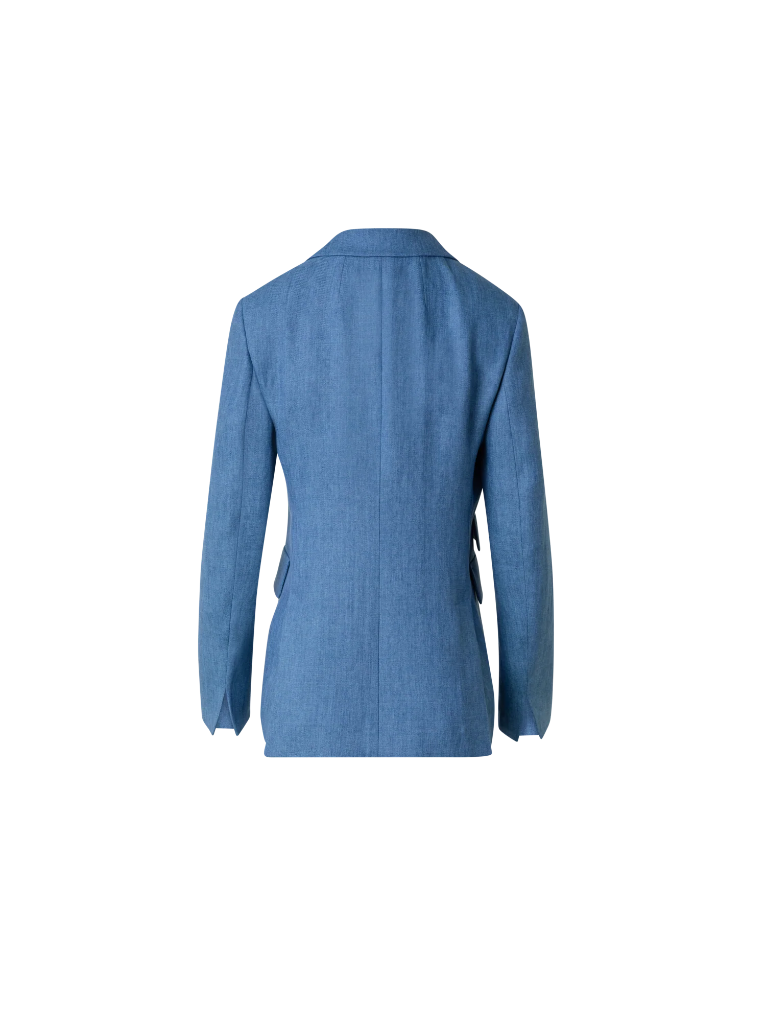 Long Linen Gabardine Jacket with Peak Lapel - Image 3