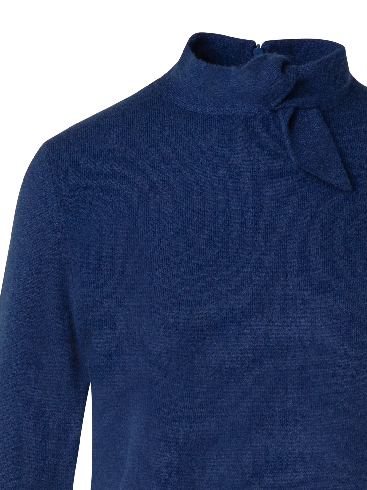 Short Cashmere Pullover With Knot Detail - Image 2