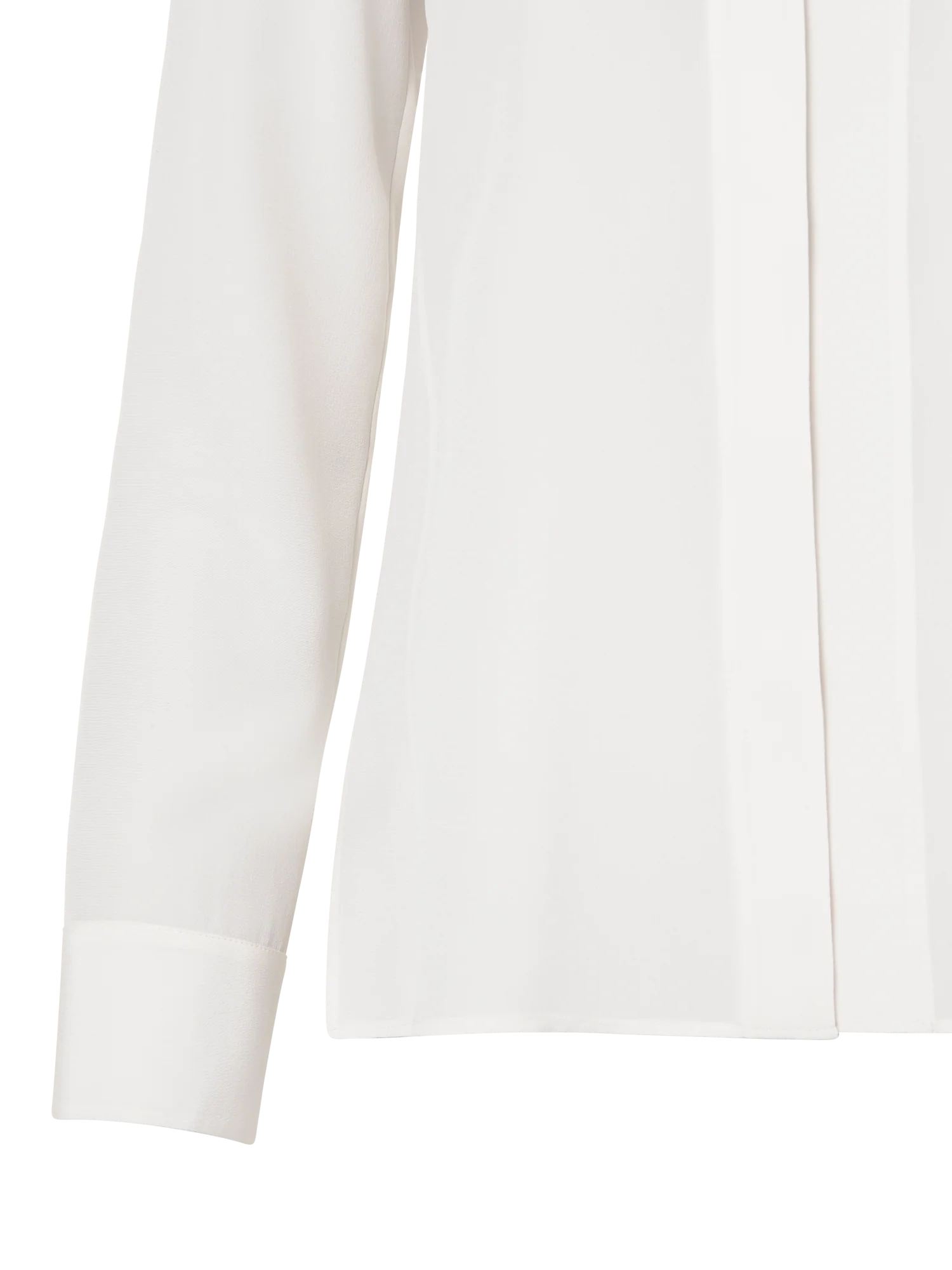 Long Sleeve Silk Blouse with Stand-up Collar - Image 3
