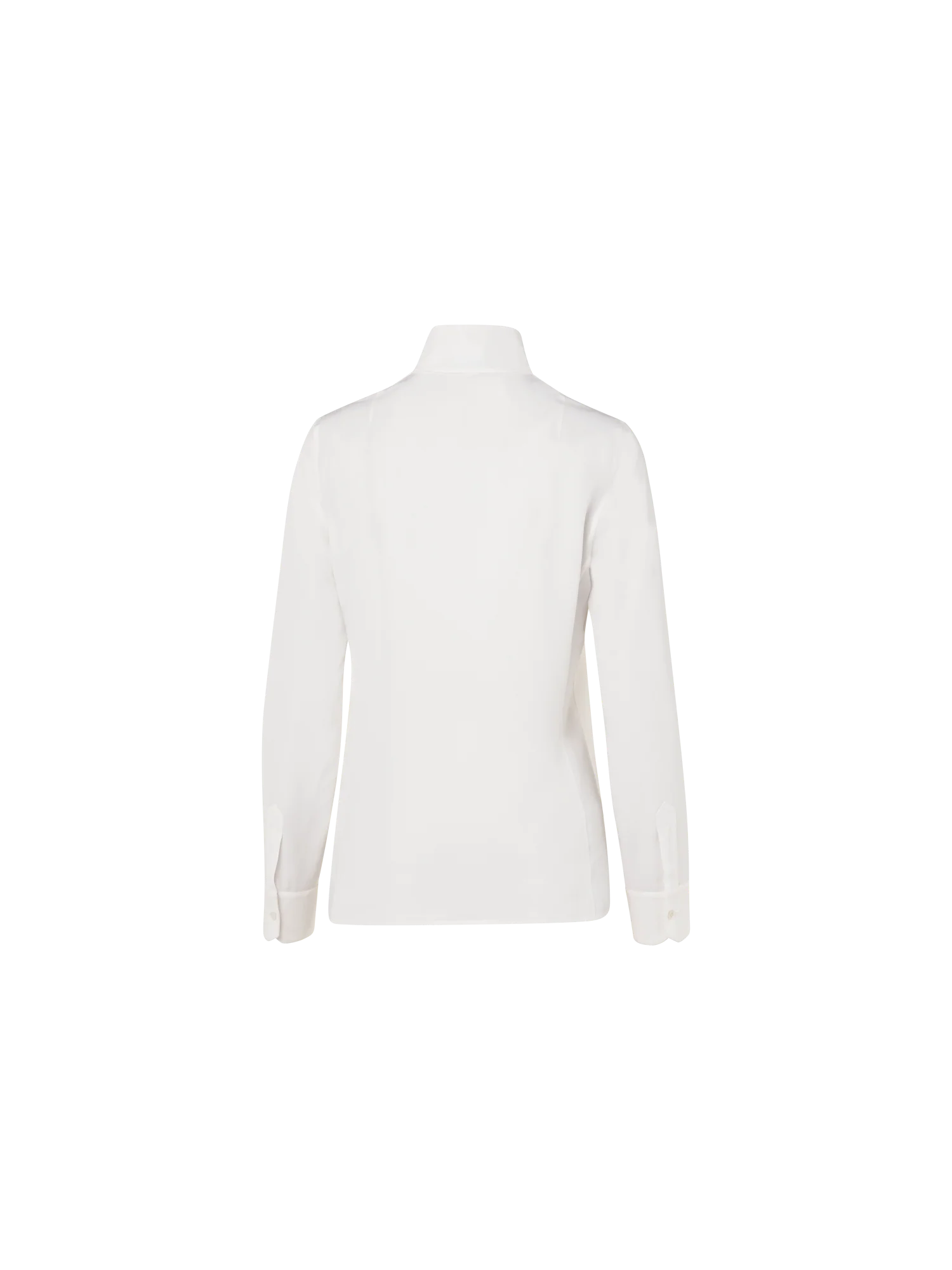 Long Sleeve Silk Blouse with Stand-up Collar - Image 4
