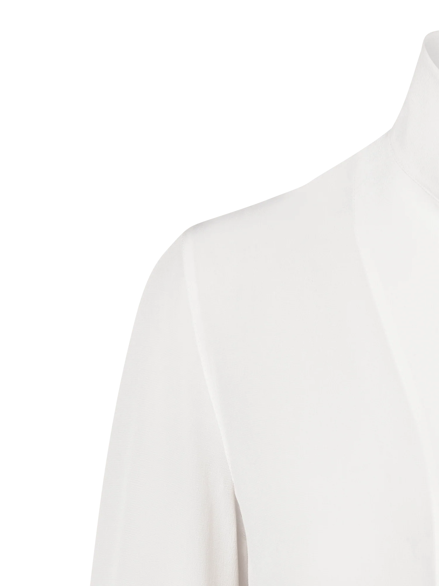 Long Sleeve Silk Blouse with Stand-up Collar - Image 5