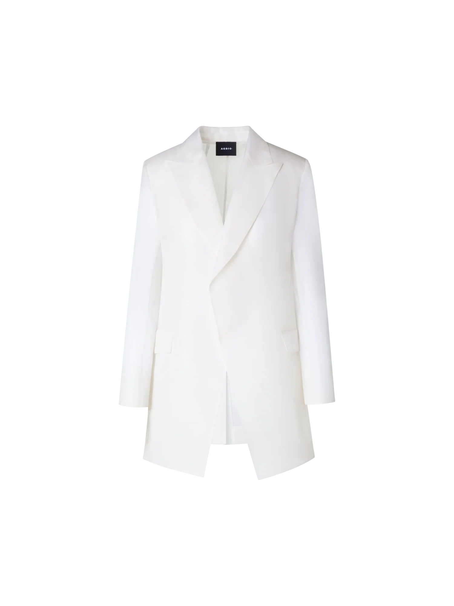 Long Tailored Jacket with Semi-Sheer Sleeve