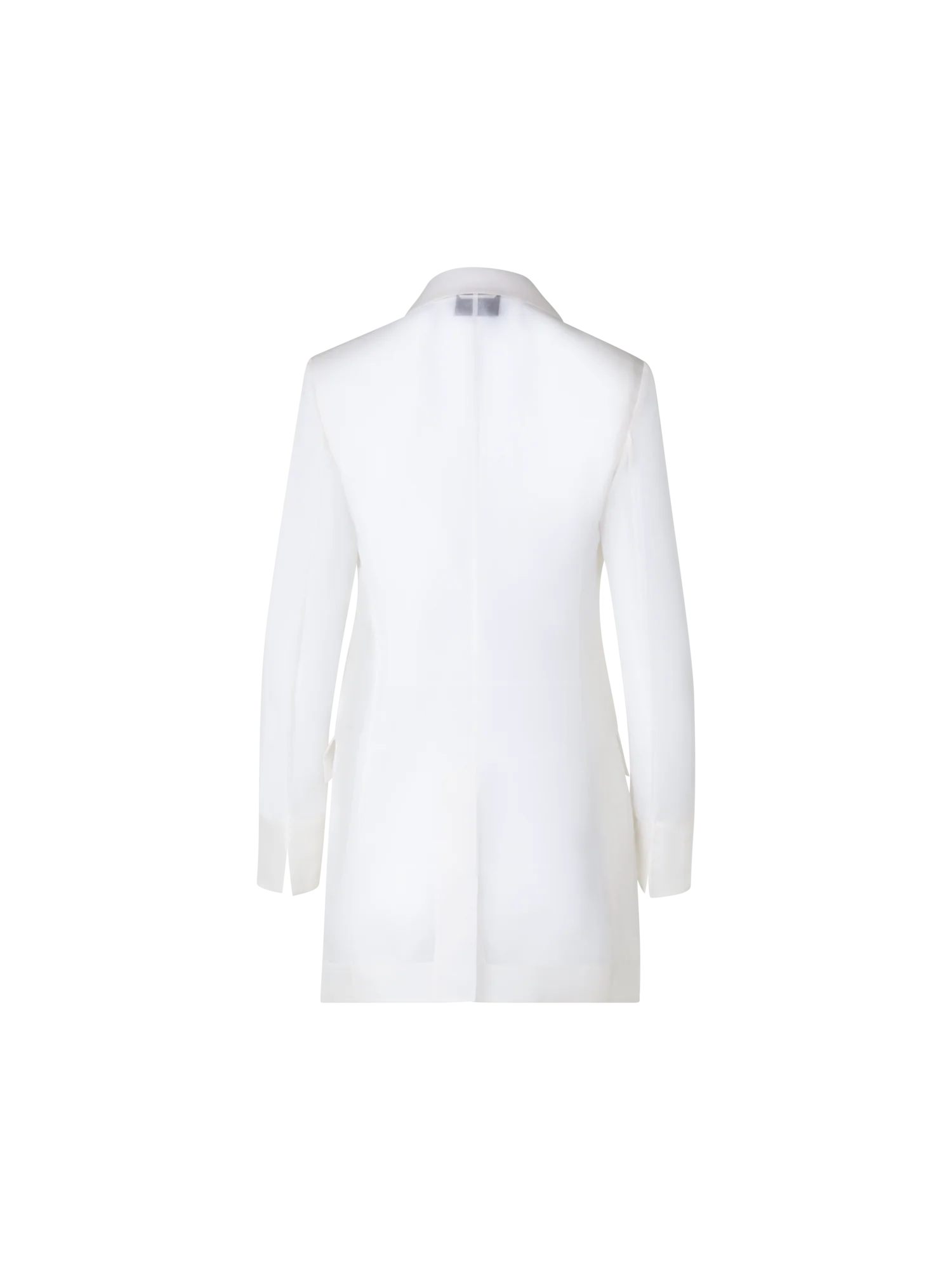 Long Tailored Jacket with Semi-Sheer Sleeve - Image 3