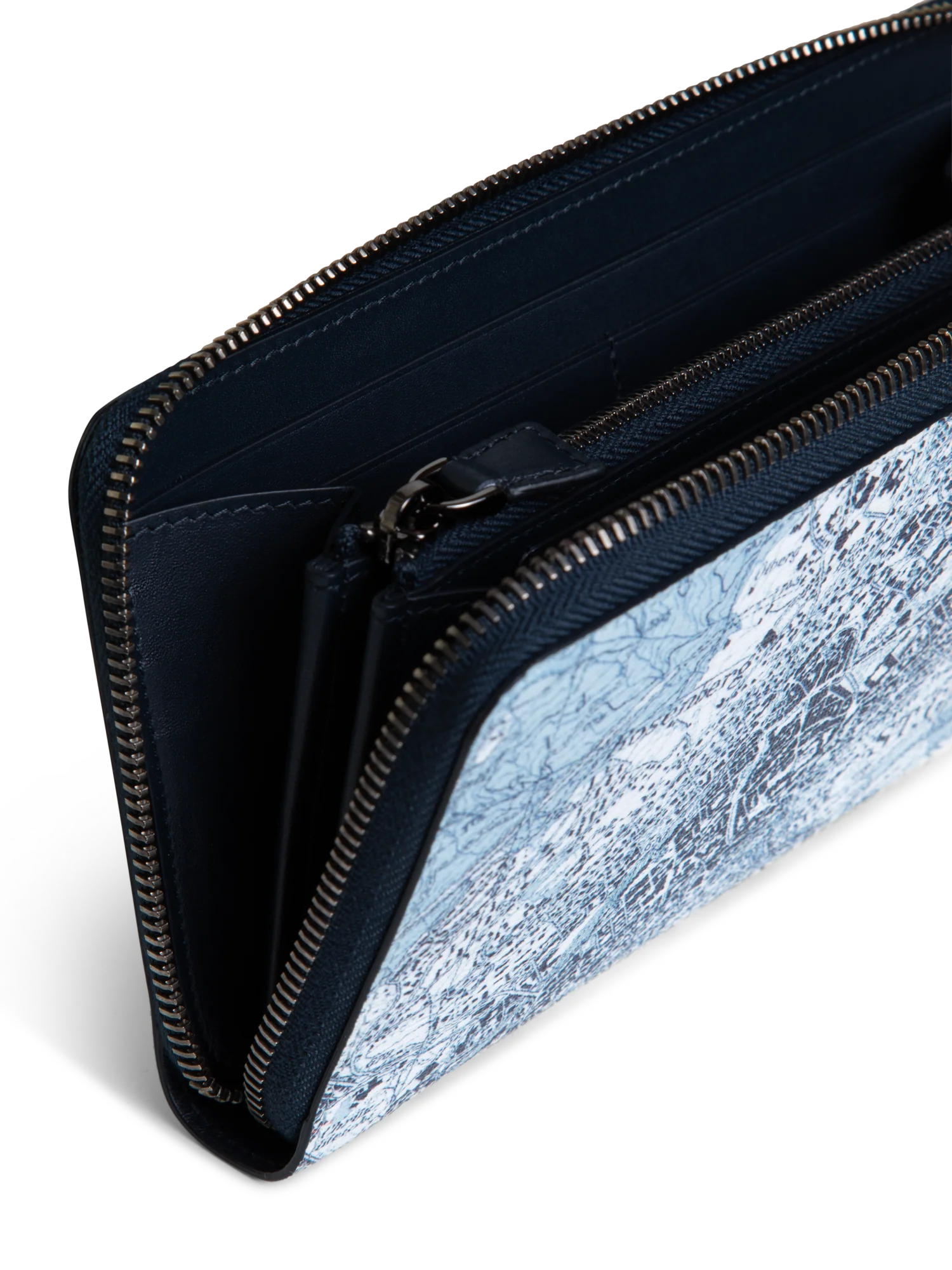 Long Zip Wallet with St. Gallen Map Print - Image 2