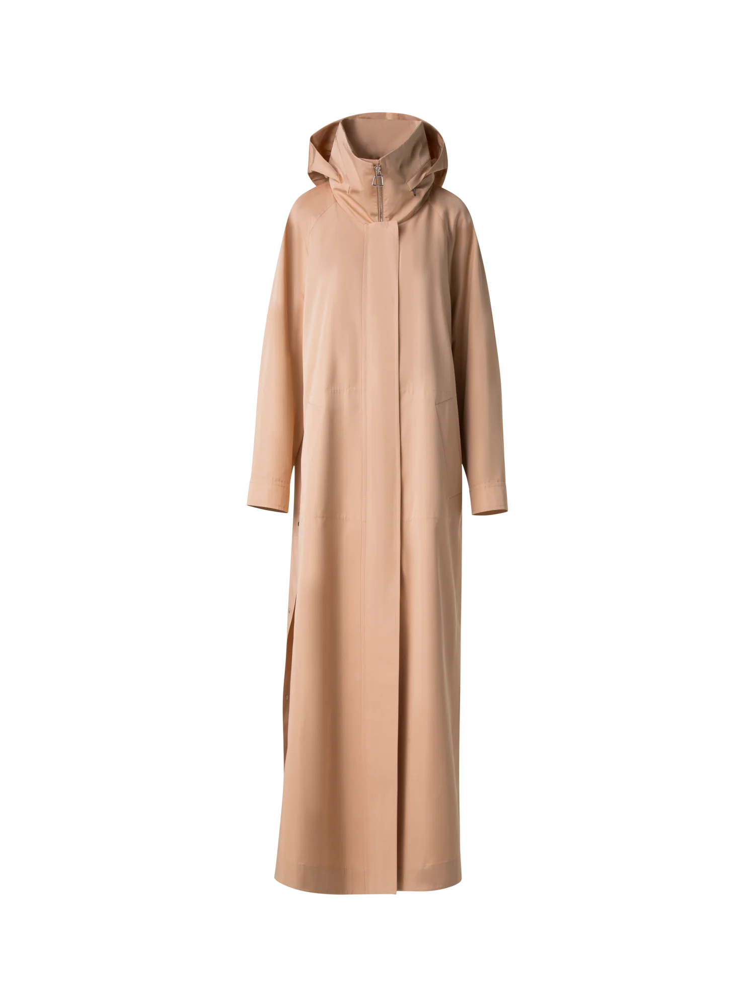 Maxi Coat in Water Repellent Silk Poplin
