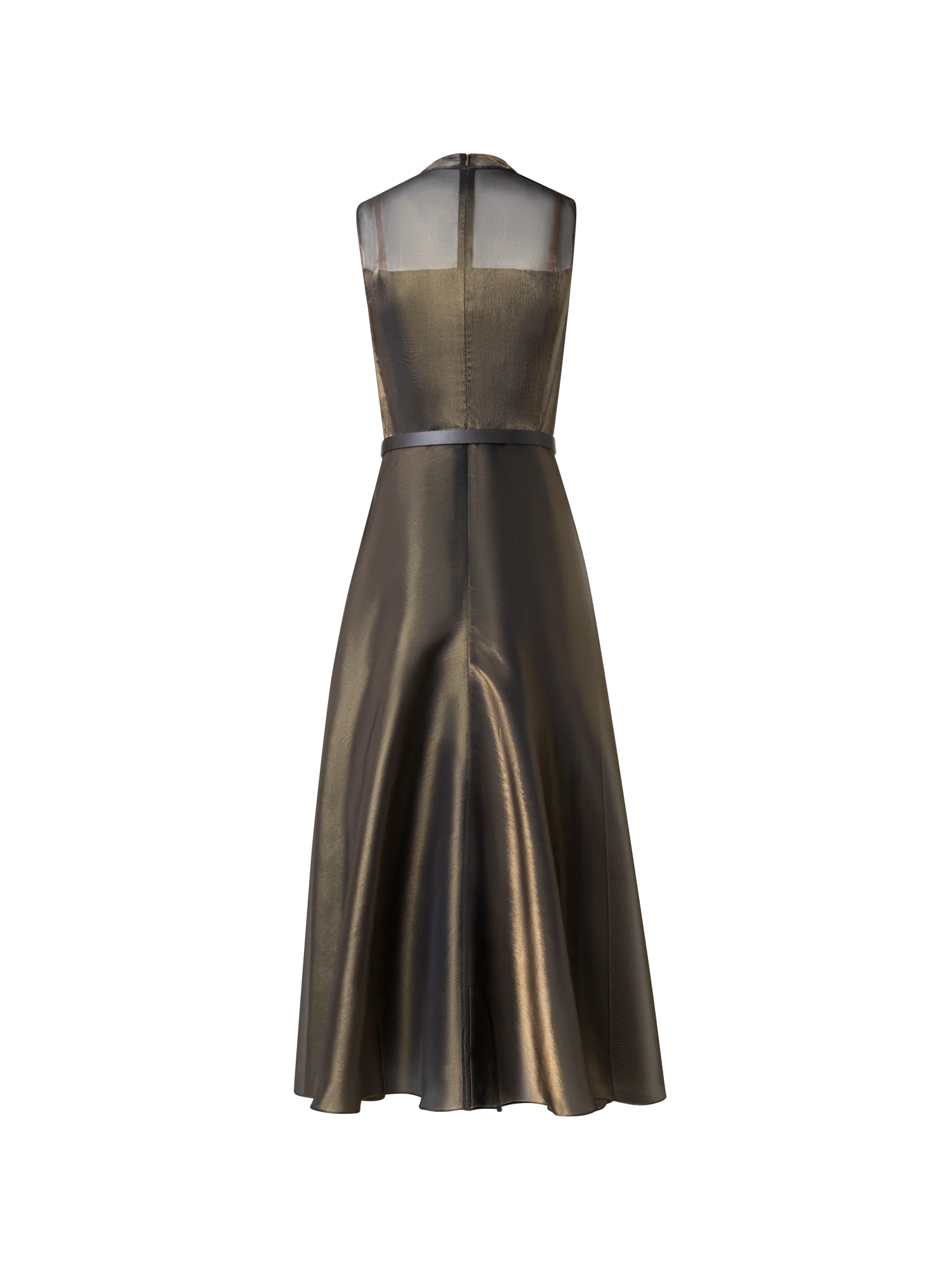 Sheer Shimmer Silk Blend Organza Midi Dress - Image 4