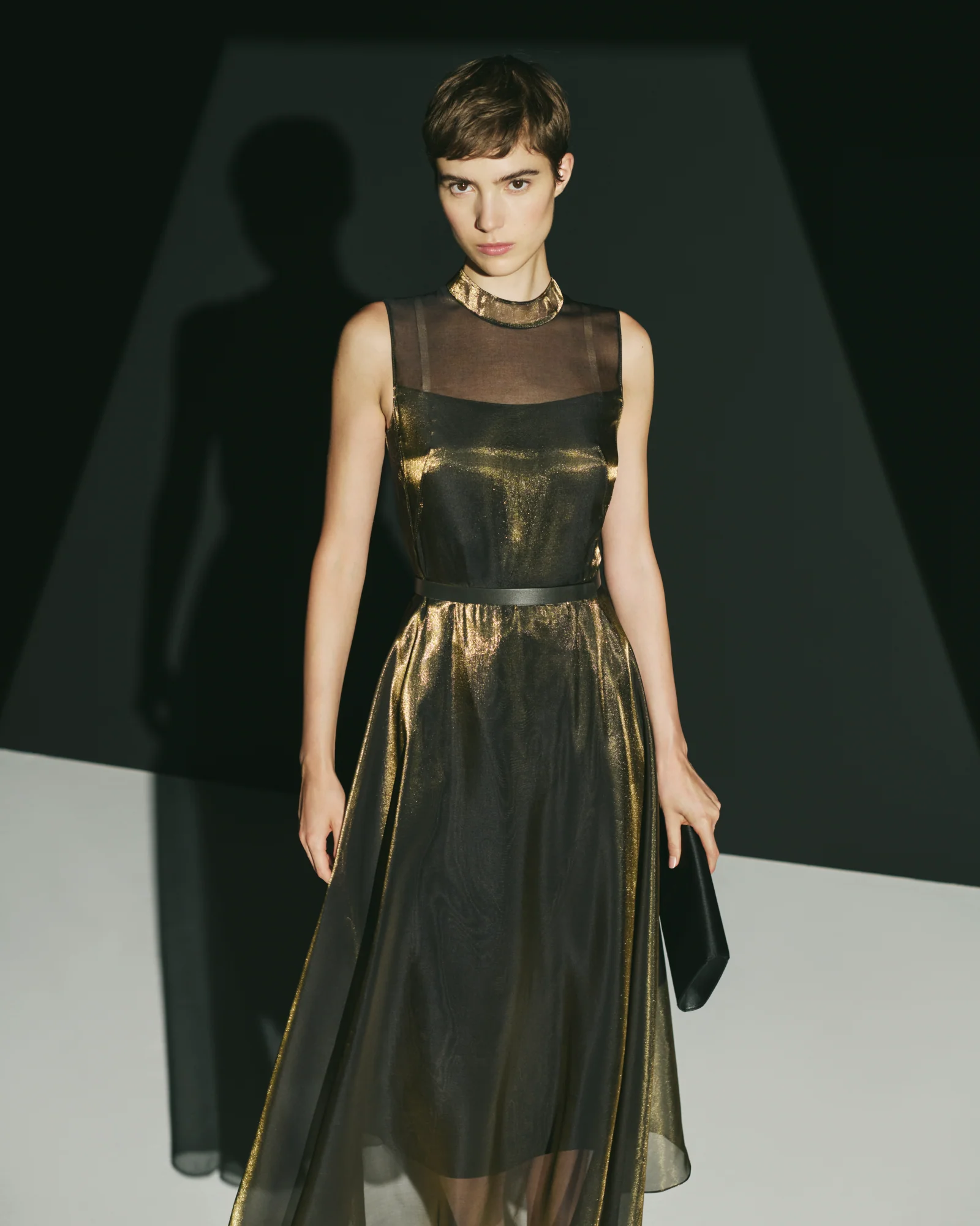Sheer Shimmer Silk Blend Organza Midi Dress - Image 5