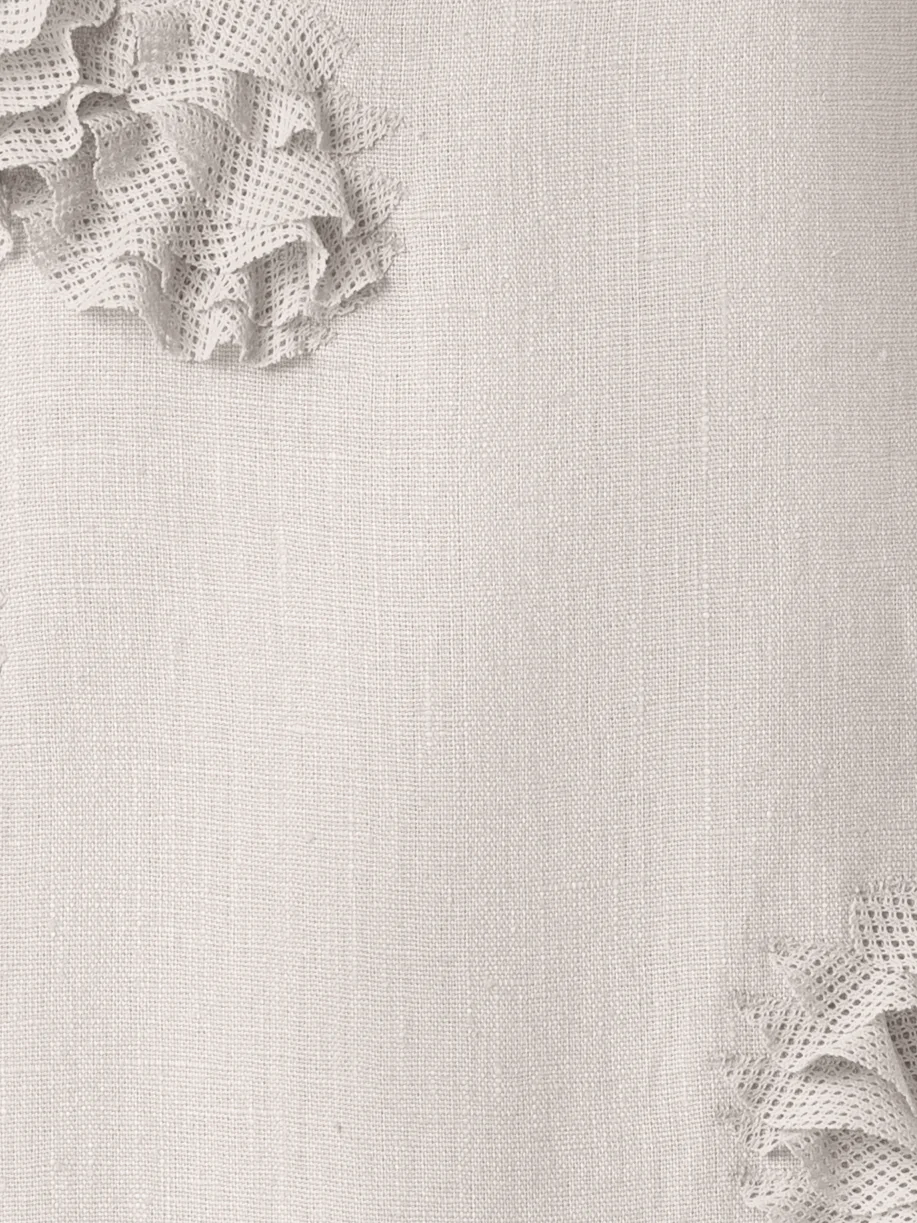 Midi Linen Dress with 3D Carnation Detail - Image 5