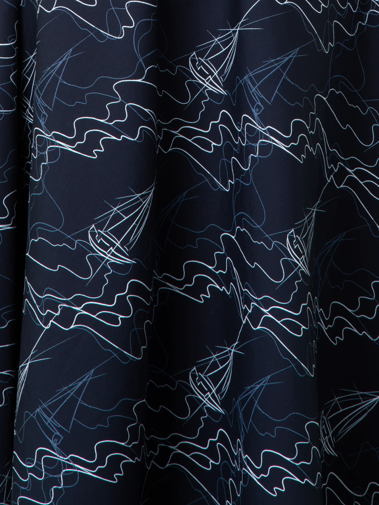 Midi Shirt Dress in Cotton with Sailboat Print - Image 5