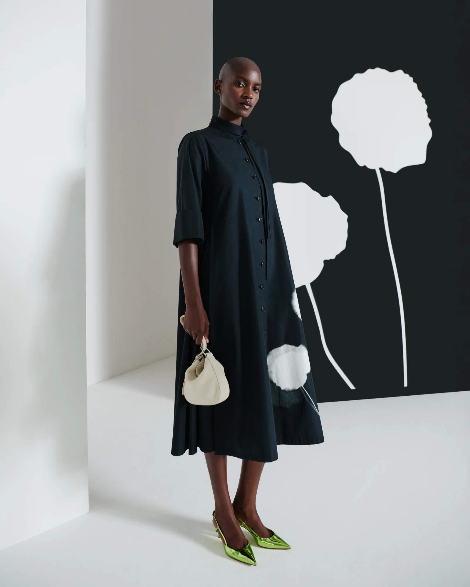 Midi Shirt Dress with Dandelion Print - Image 2