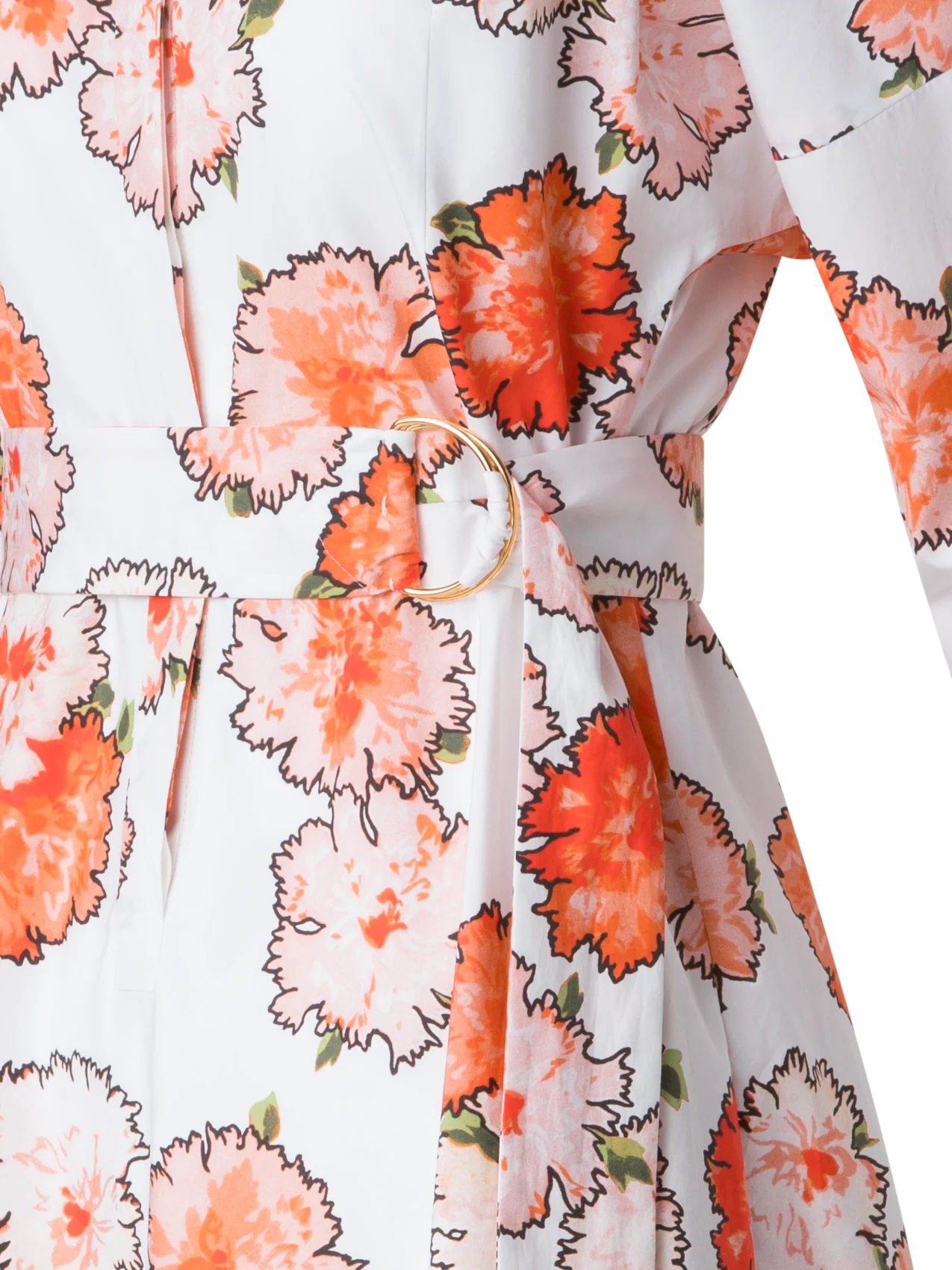Midi Shirt Dress with Floral Carnation Print - Image 2
