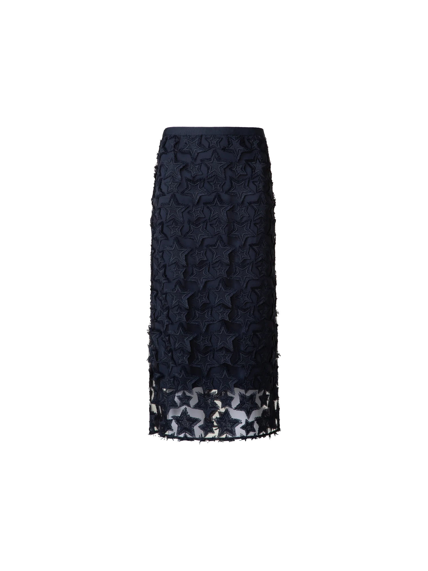 Midi Skirt with 3D Star Embroidery