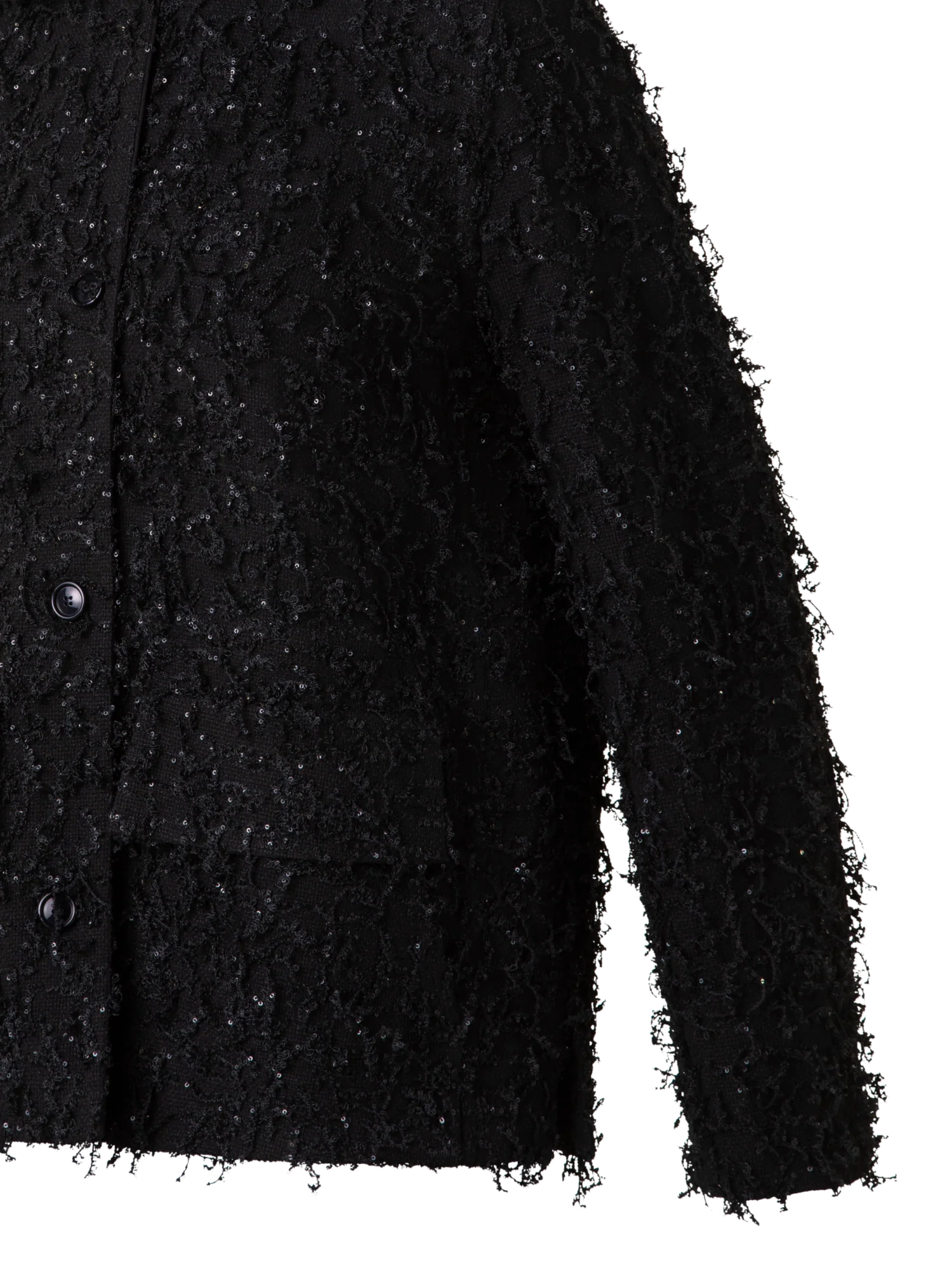 Oversized Shirt Jacket with Micro Sequin Fringe - Image 3