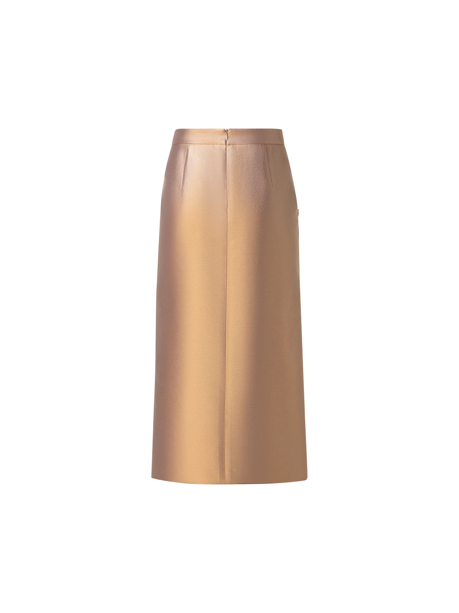 Cotton and Lurex Pencil Skirt with Slit - Image 3