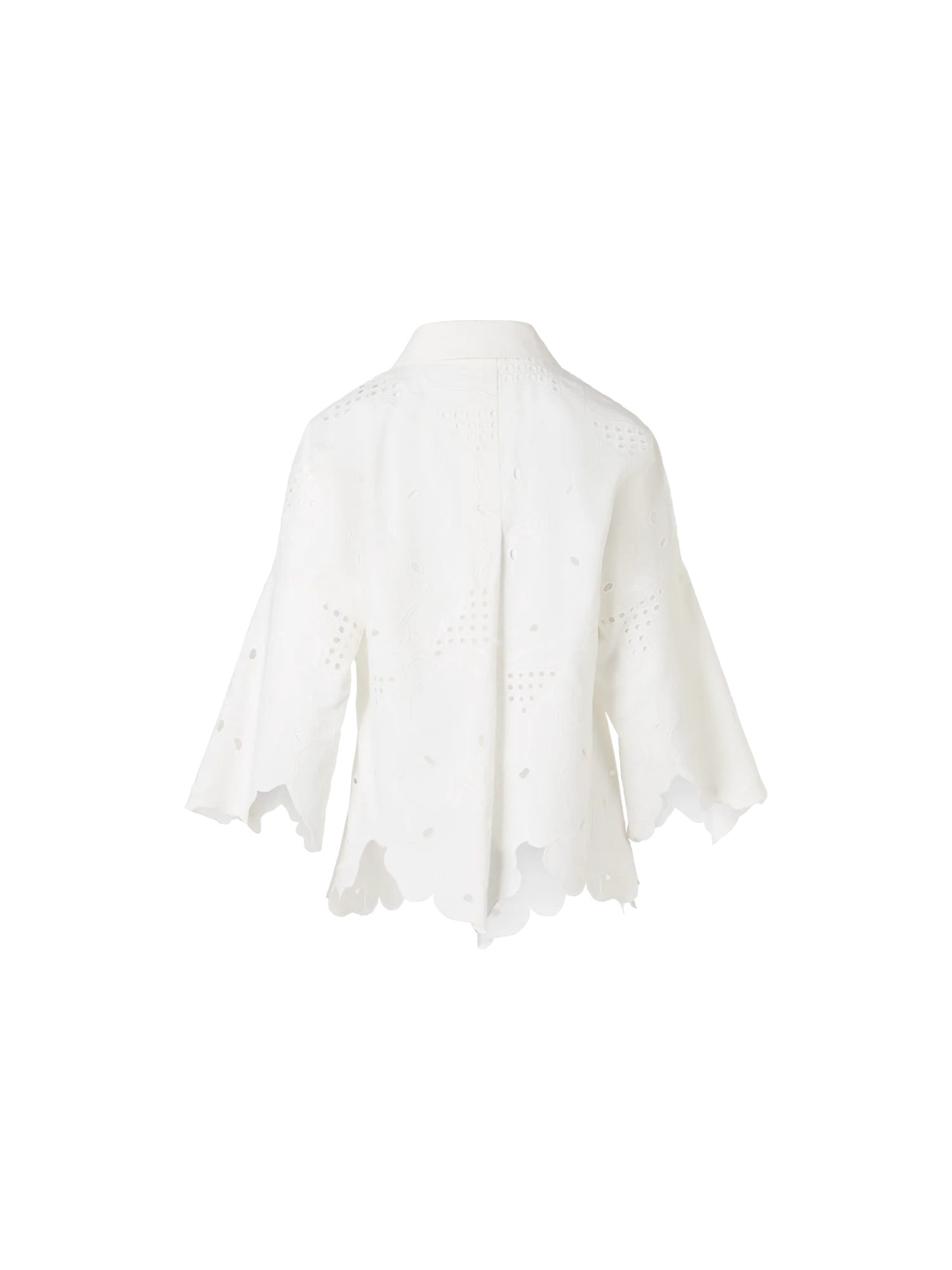 3/4-Sleeve Flower Eyelet Blouse - Image 5