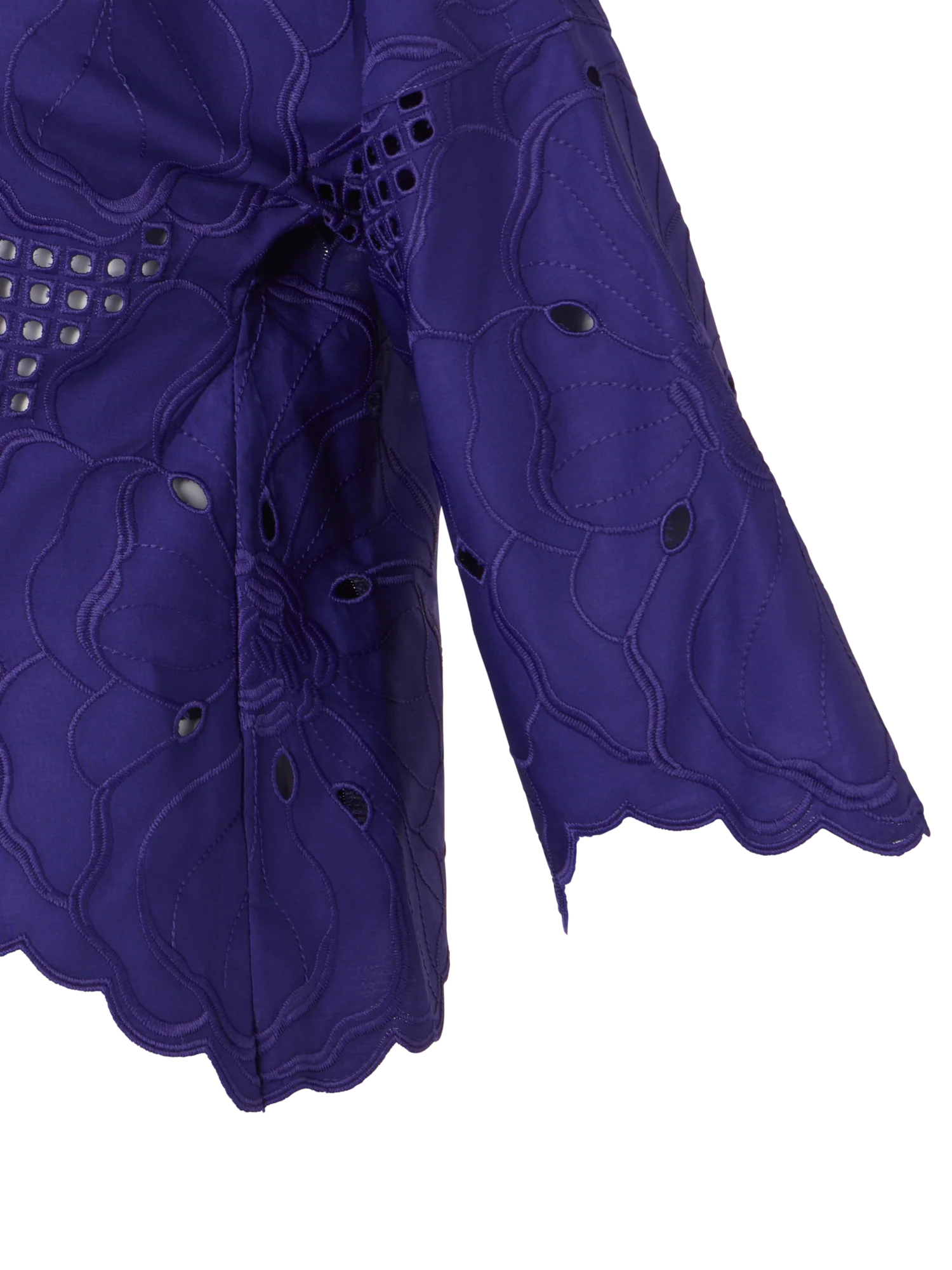 3/4-Sleeve Flower Eyelet Blouse - Image 3