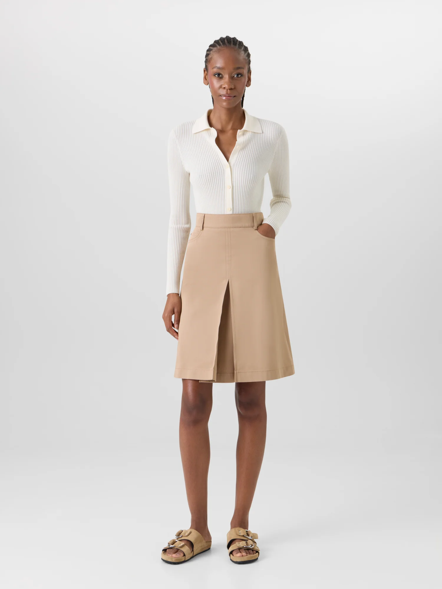 A-Line Cotton Gabardine Skirt - Image 2