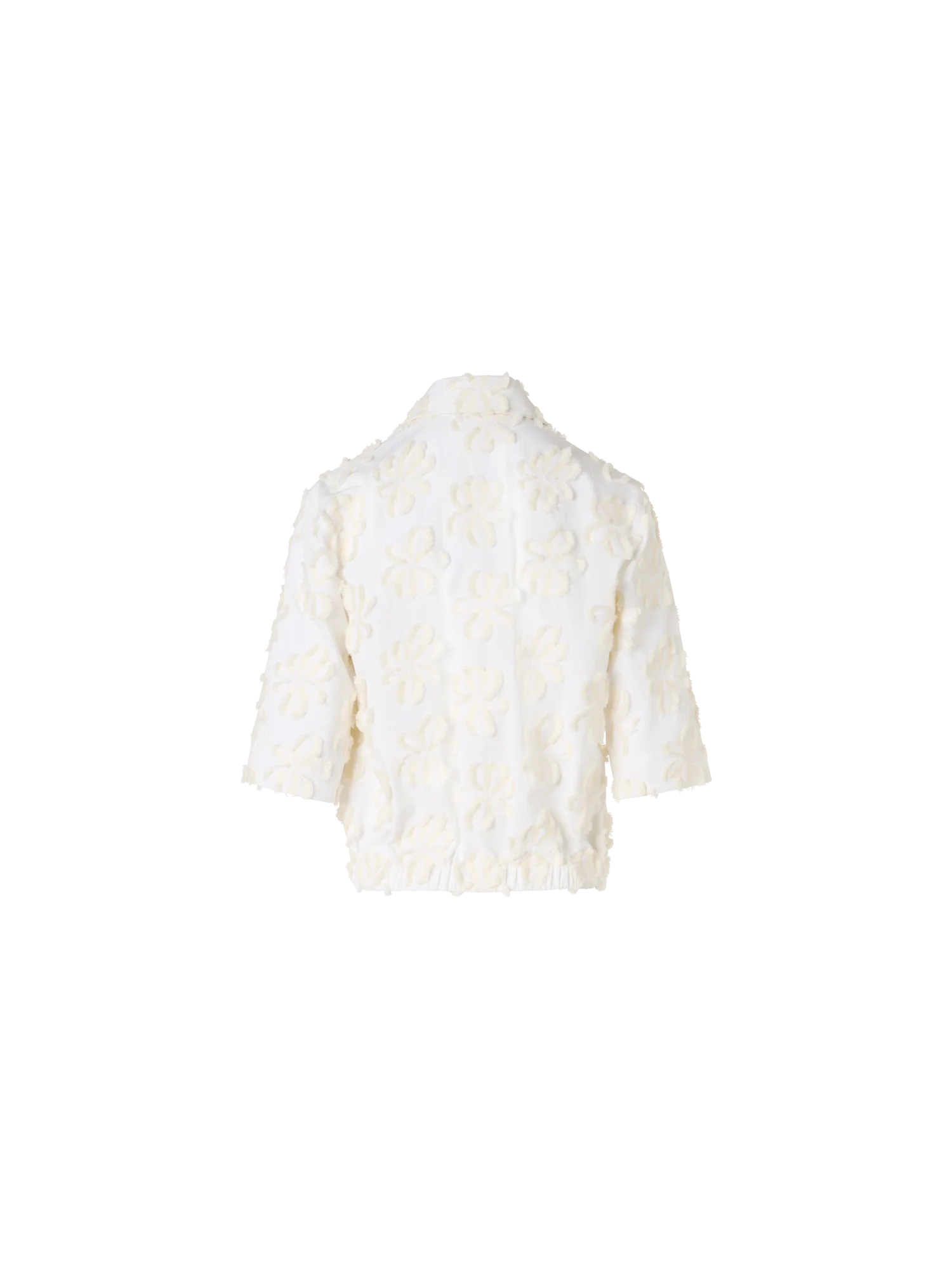 Boxy 3D-Flower Jacquard Shirt Blouse - Image 4
