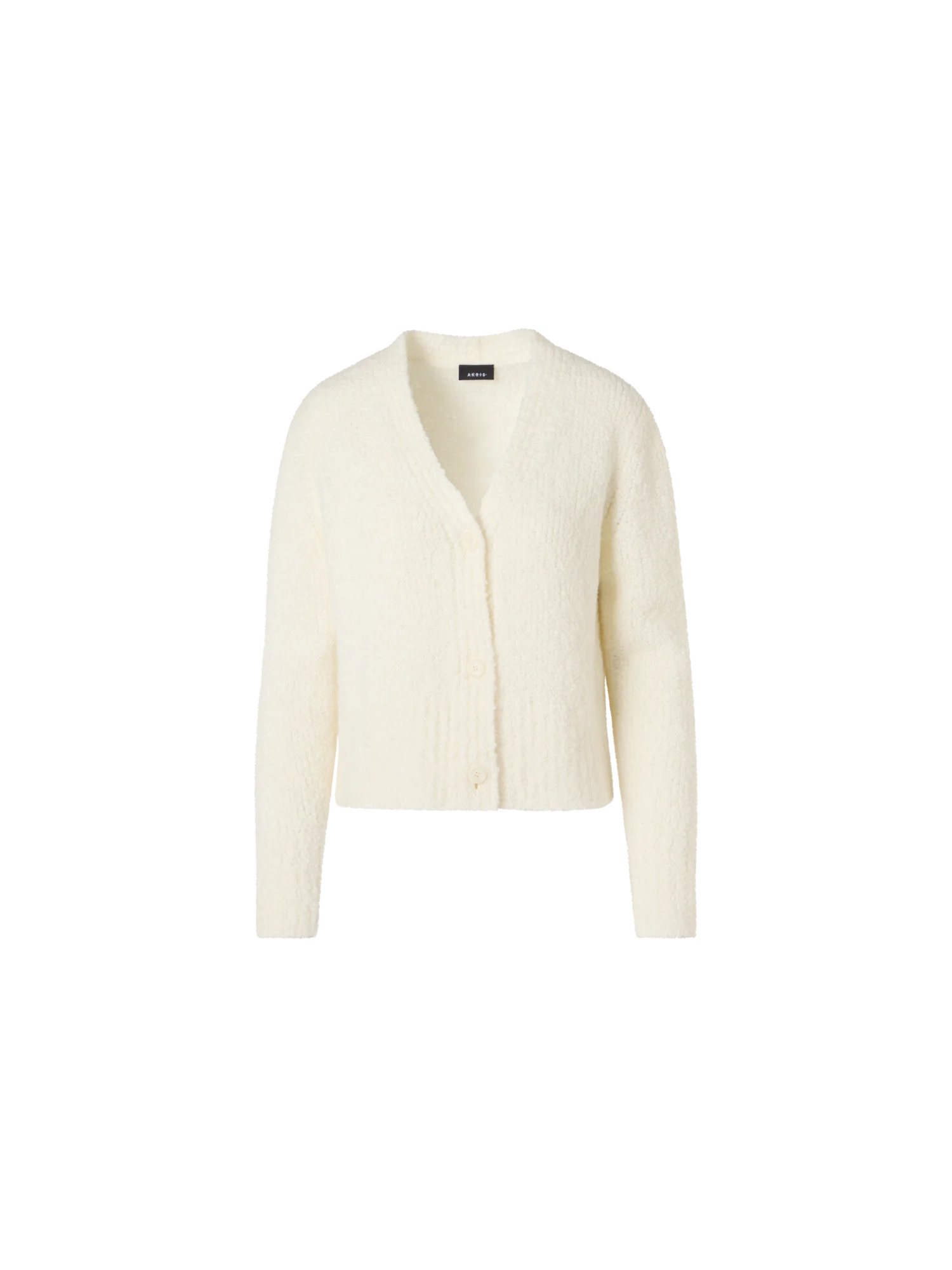 Bracelet-Sleeve Cashmere-Silk Bouclé Knit Short Cardigan