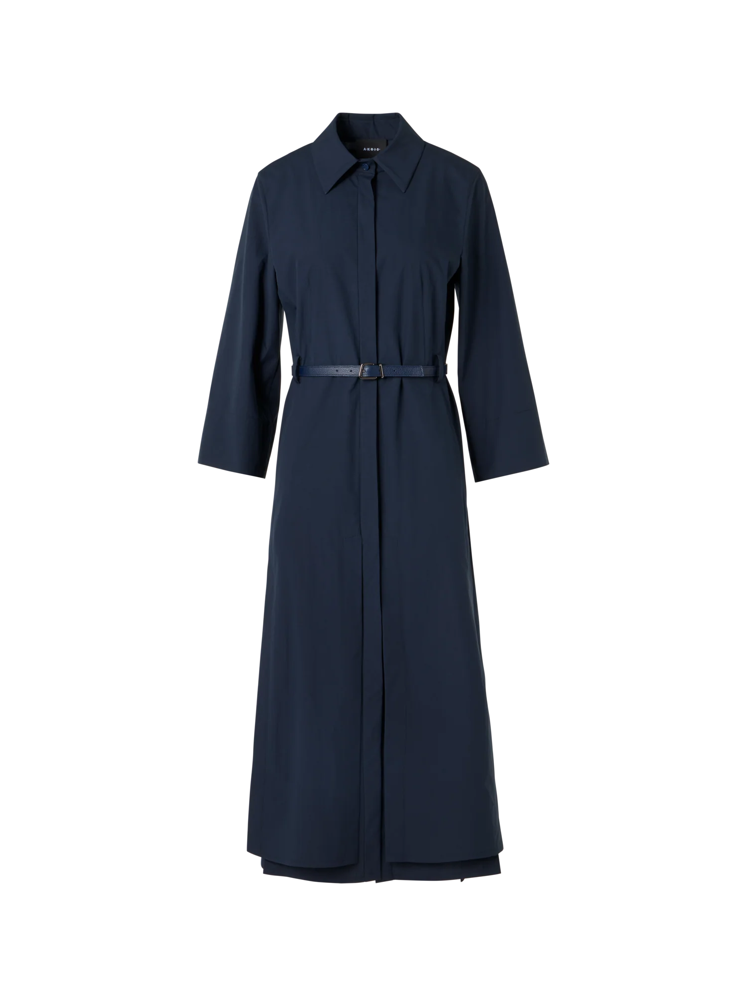 Bracelet-Sleeve Cotton Poplin Midi Shirt Dress