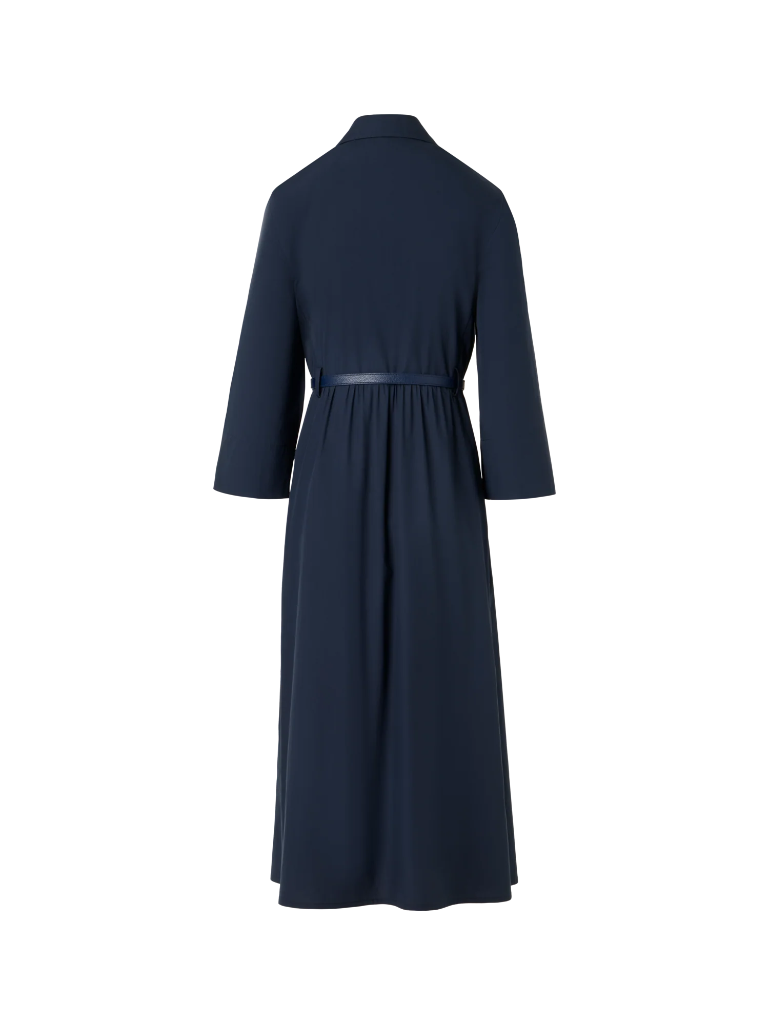 Bracelet-Sleeve Cotton Poplin Midi Shirt Dress - Image 3