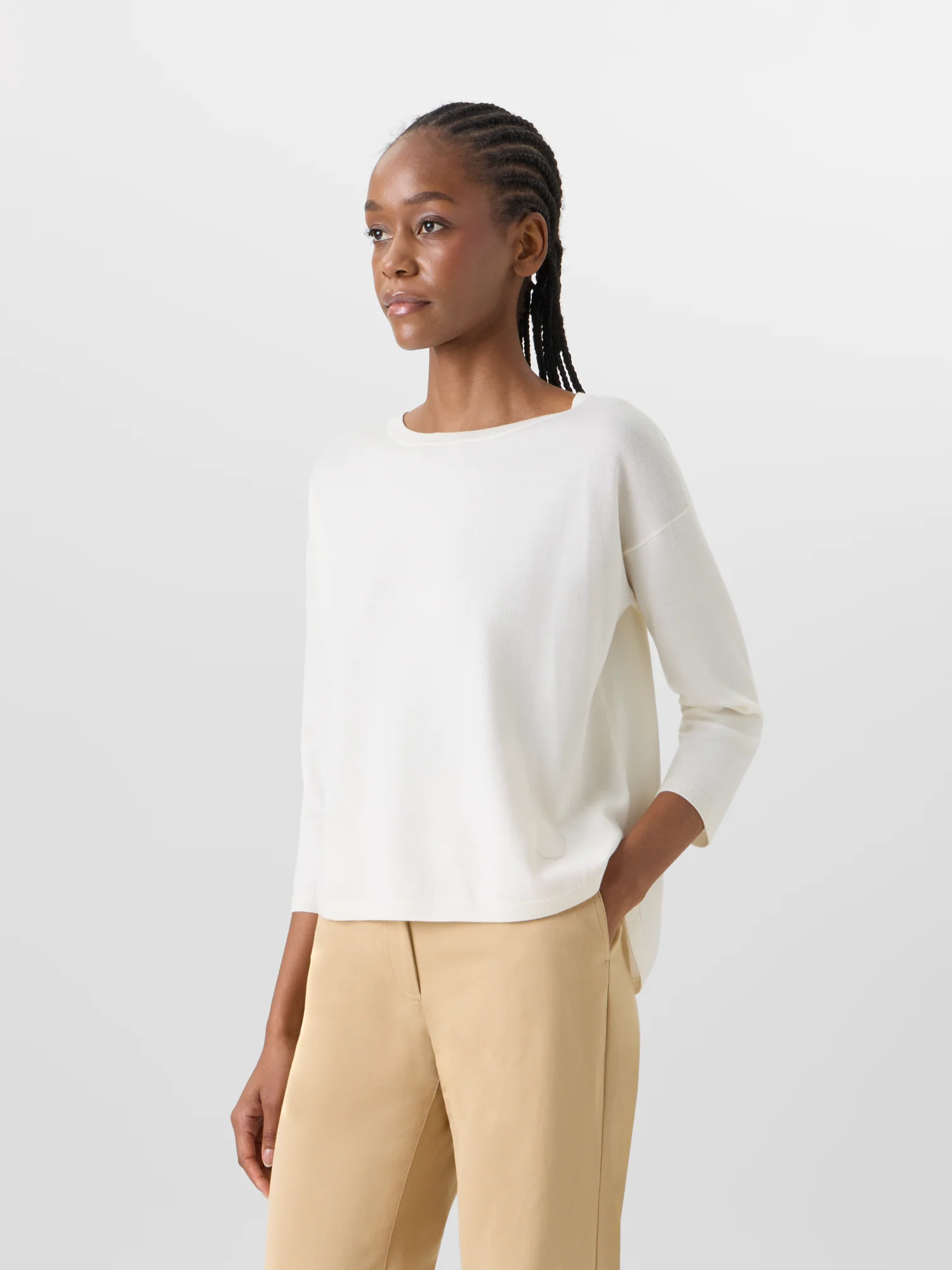 Bracelet-Sleeve Merino Wool Knit Pullover - Image 4