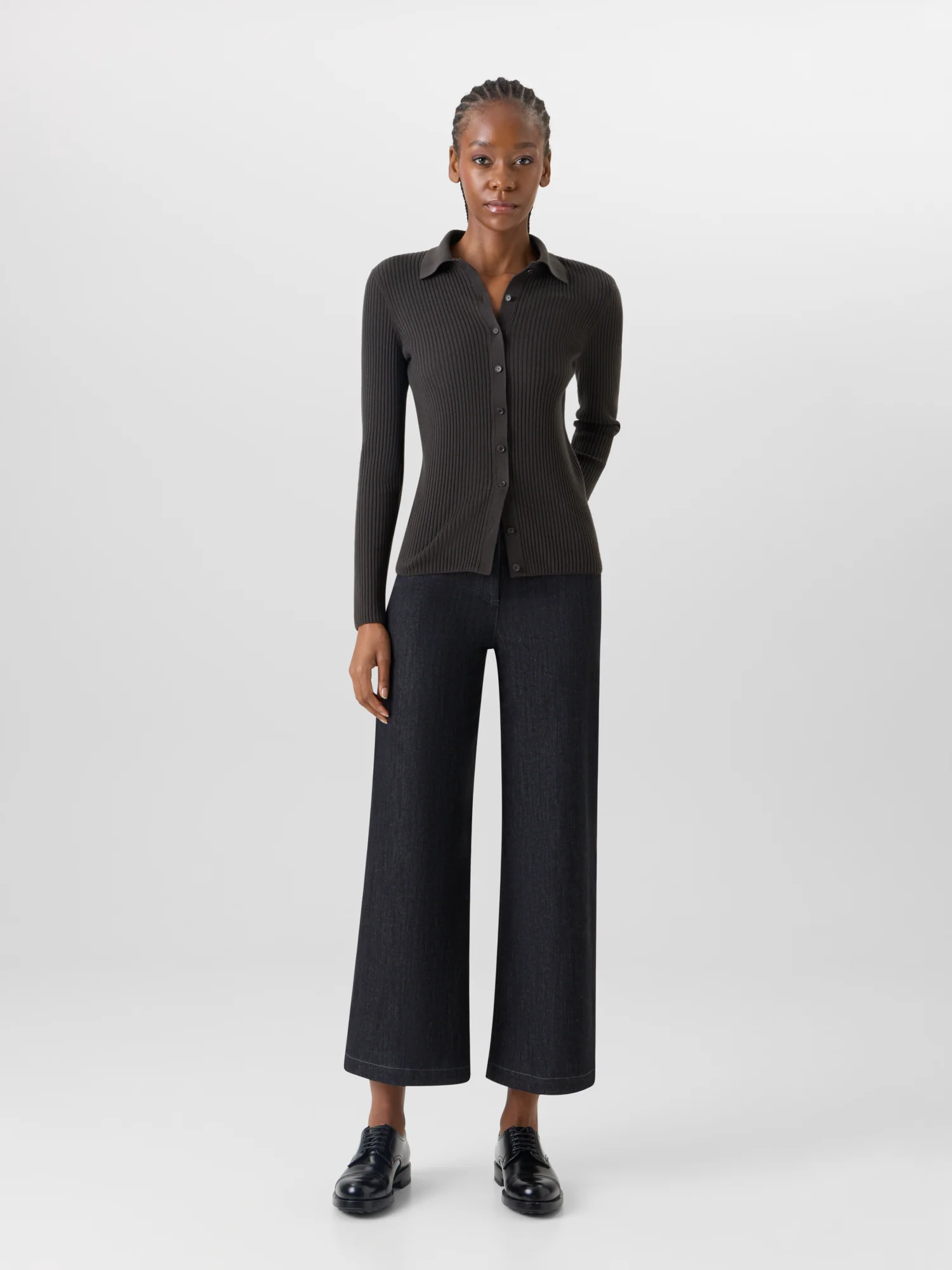 Caia Straight-Leg Pants in High-Stretch Cotton Denim - Image 2