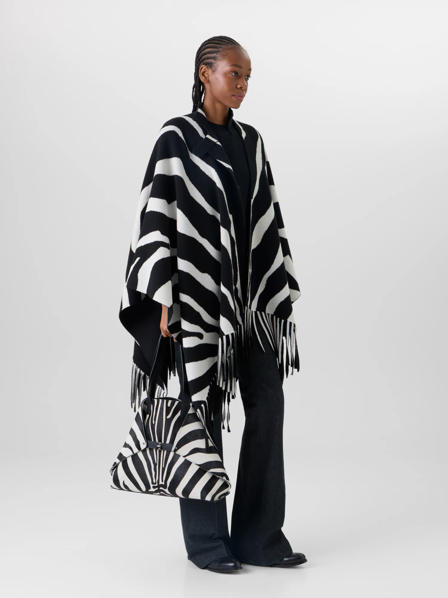 Cashmere Double-Face Knit Cape - Image 4