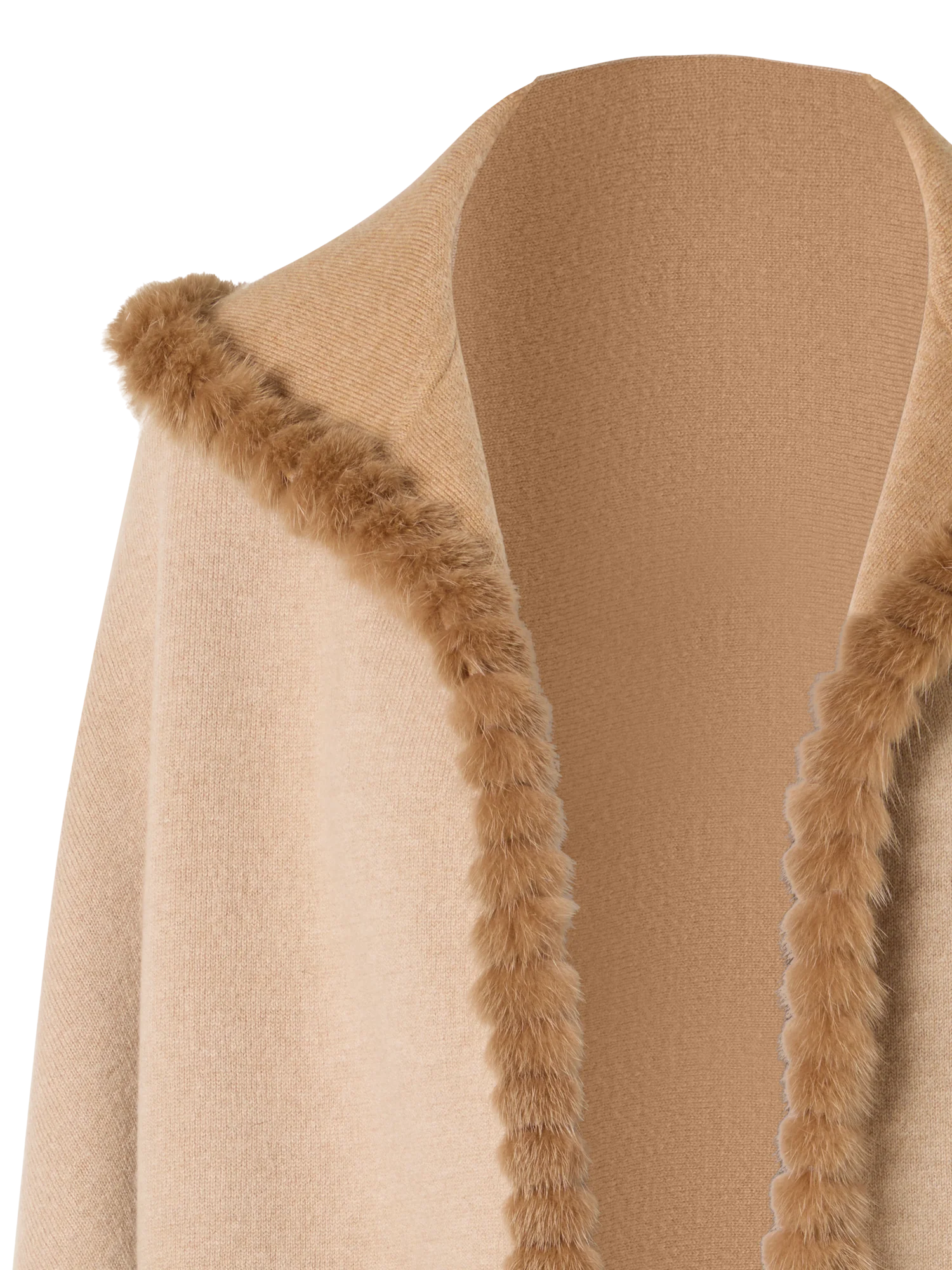 Cashmere Double-Face Knit Cardigan Cape - Image 3
