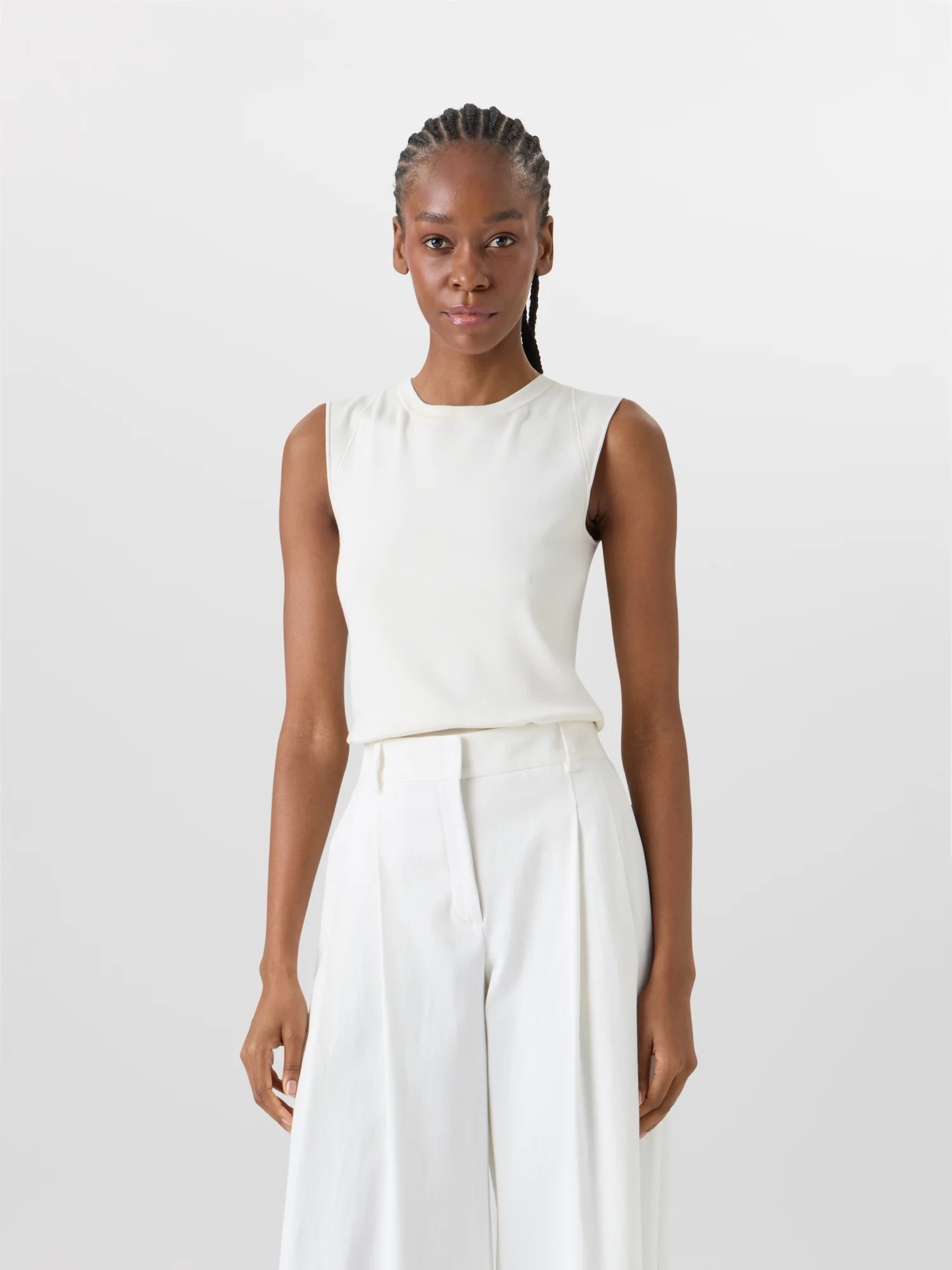 Cassie Flared Wide-Leg Pants in Stretch-Cotton Denim - Image 5