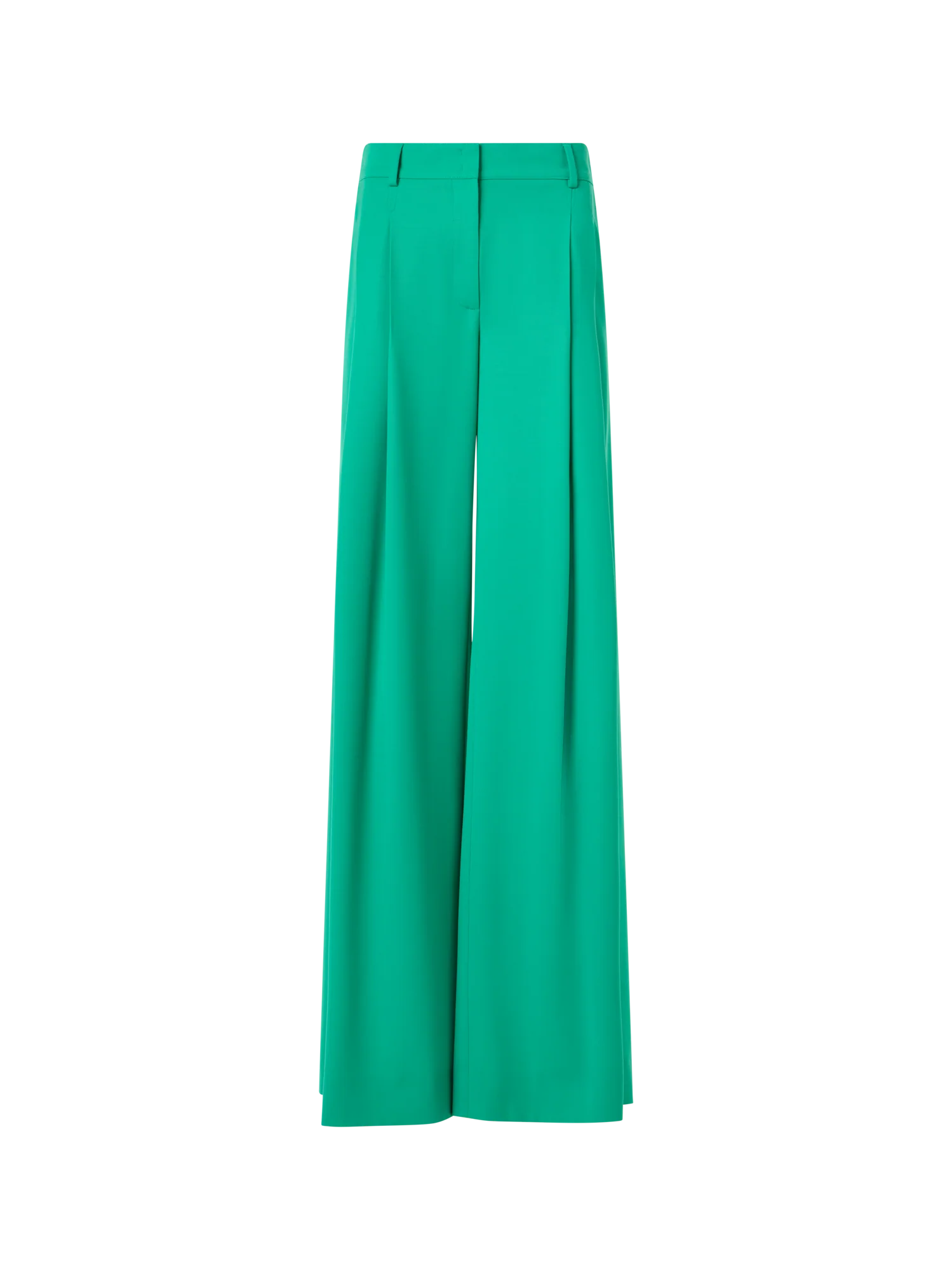 Cassie Flared Wide-Leg Pants in Wool Gabardine