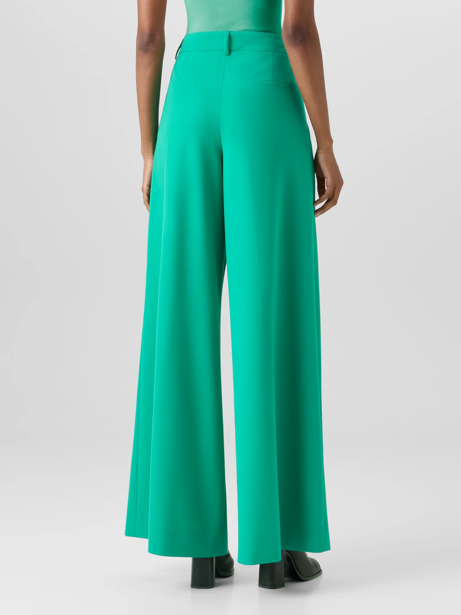 Cassie Flared Wide-Leg Pants in Wool Gabardine - Image 7