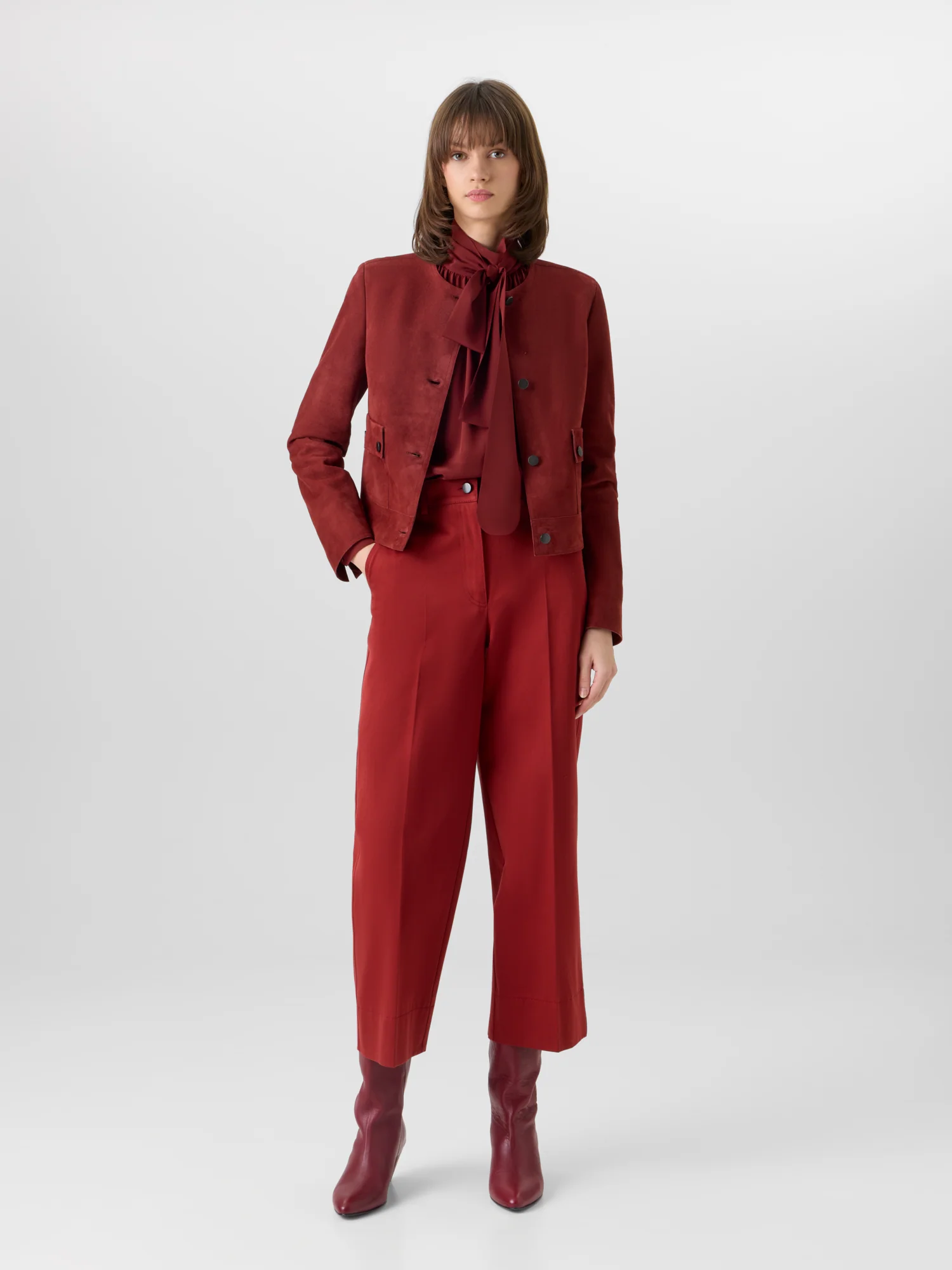 Chiara Wide-Leg Pants in Cotton Gabardine - Image 2