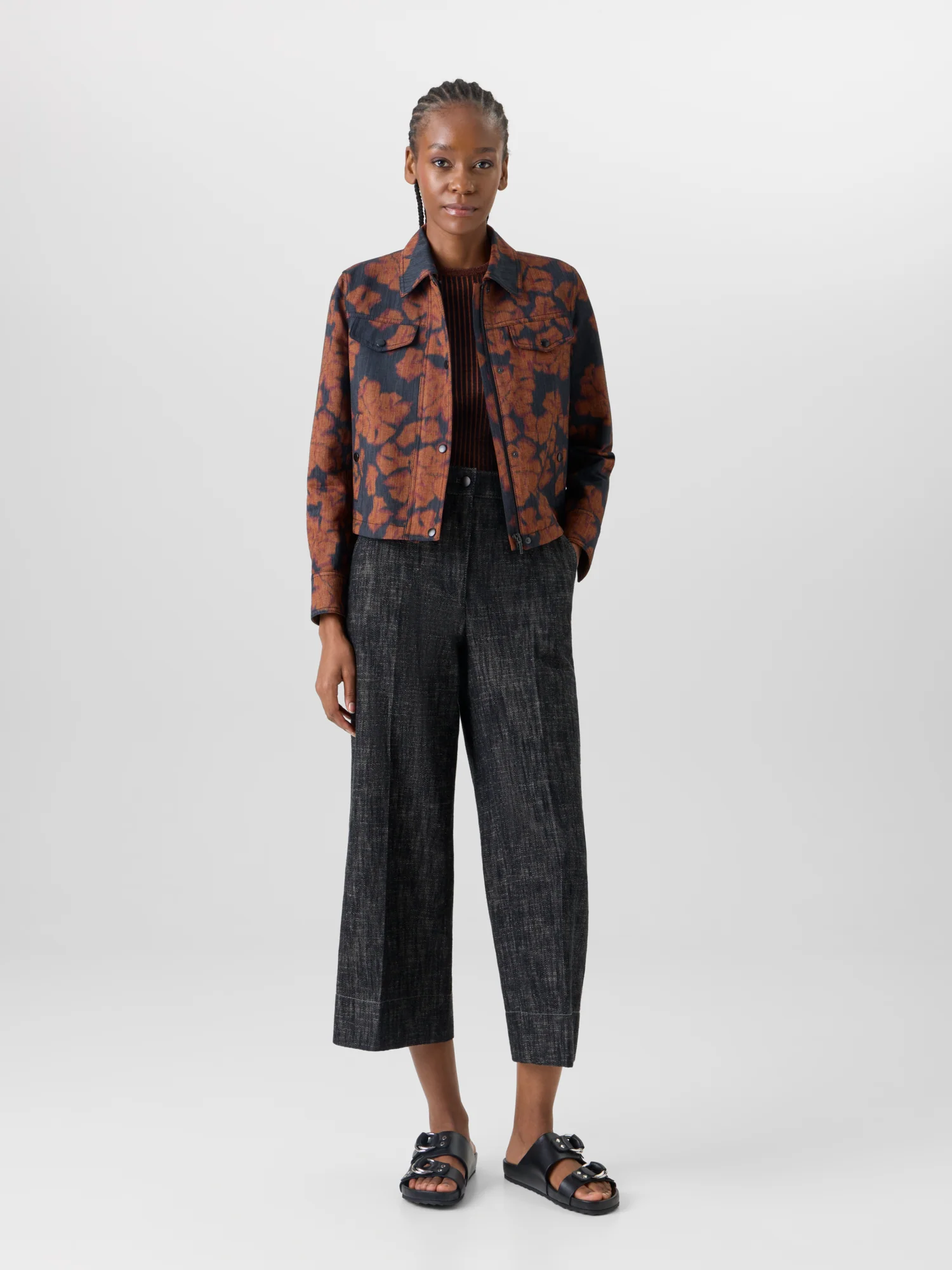 Chiara Wide-Leg Pants in Washed Heavyweight Cotton-Denim - Image 2
