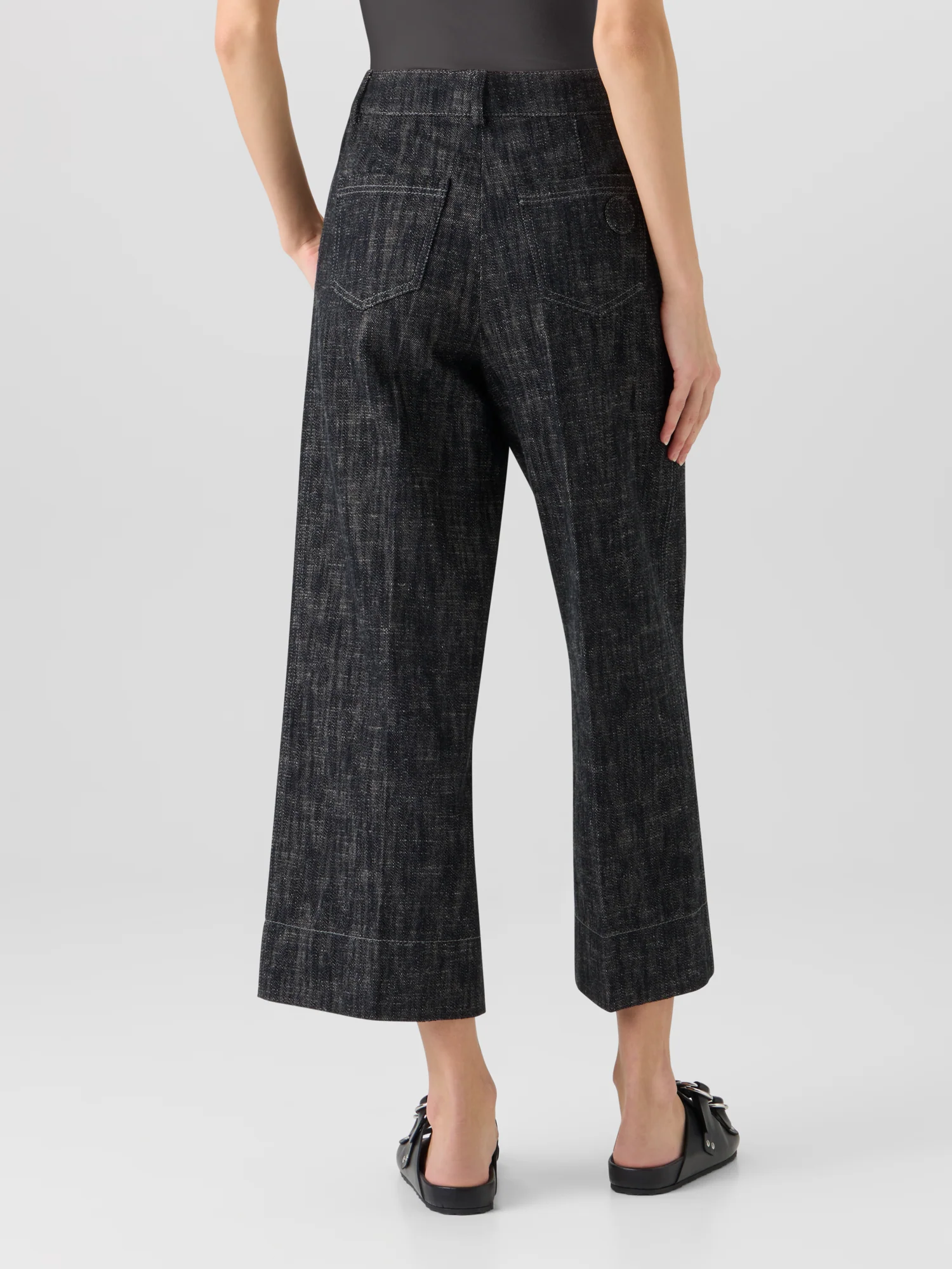 Chiara Wide-Leg Pants in Washed Heavyweight Cotton-Denim - Image 6