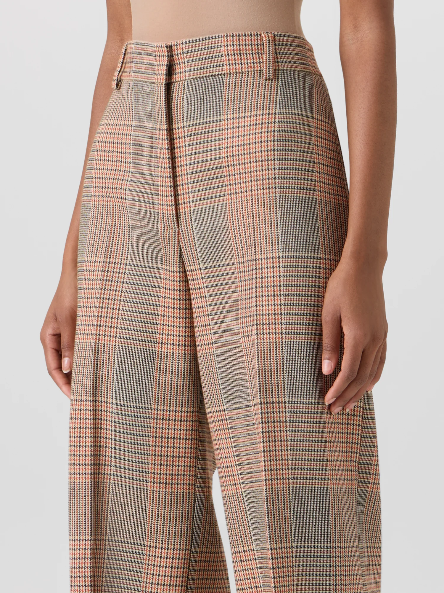 Chiaro Wide-Leg Pants in Glen-Check Heavy Wool Twill - Image 6
