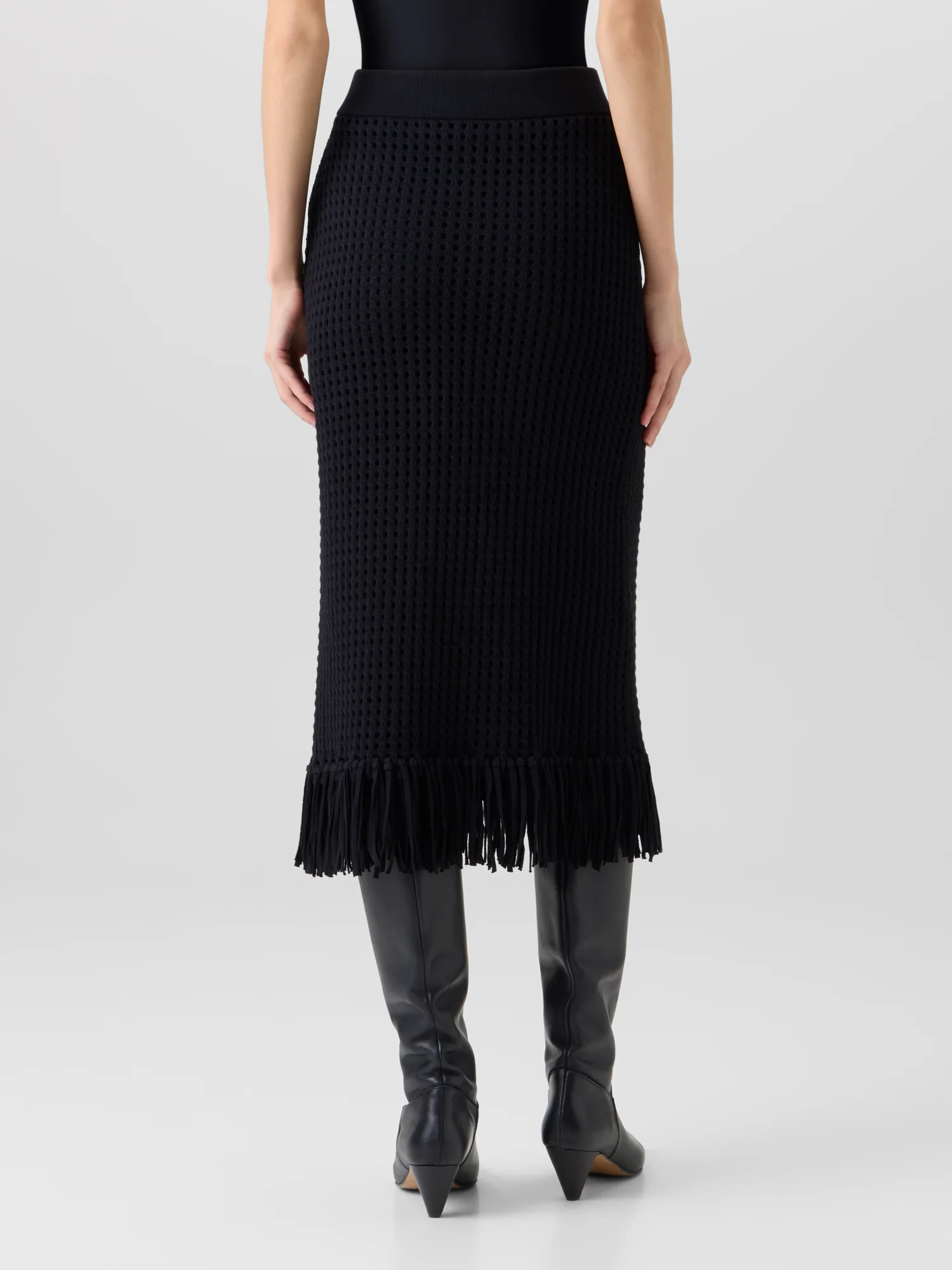Chunky Cotton Mesh Knit Tube Skirt - Image 6