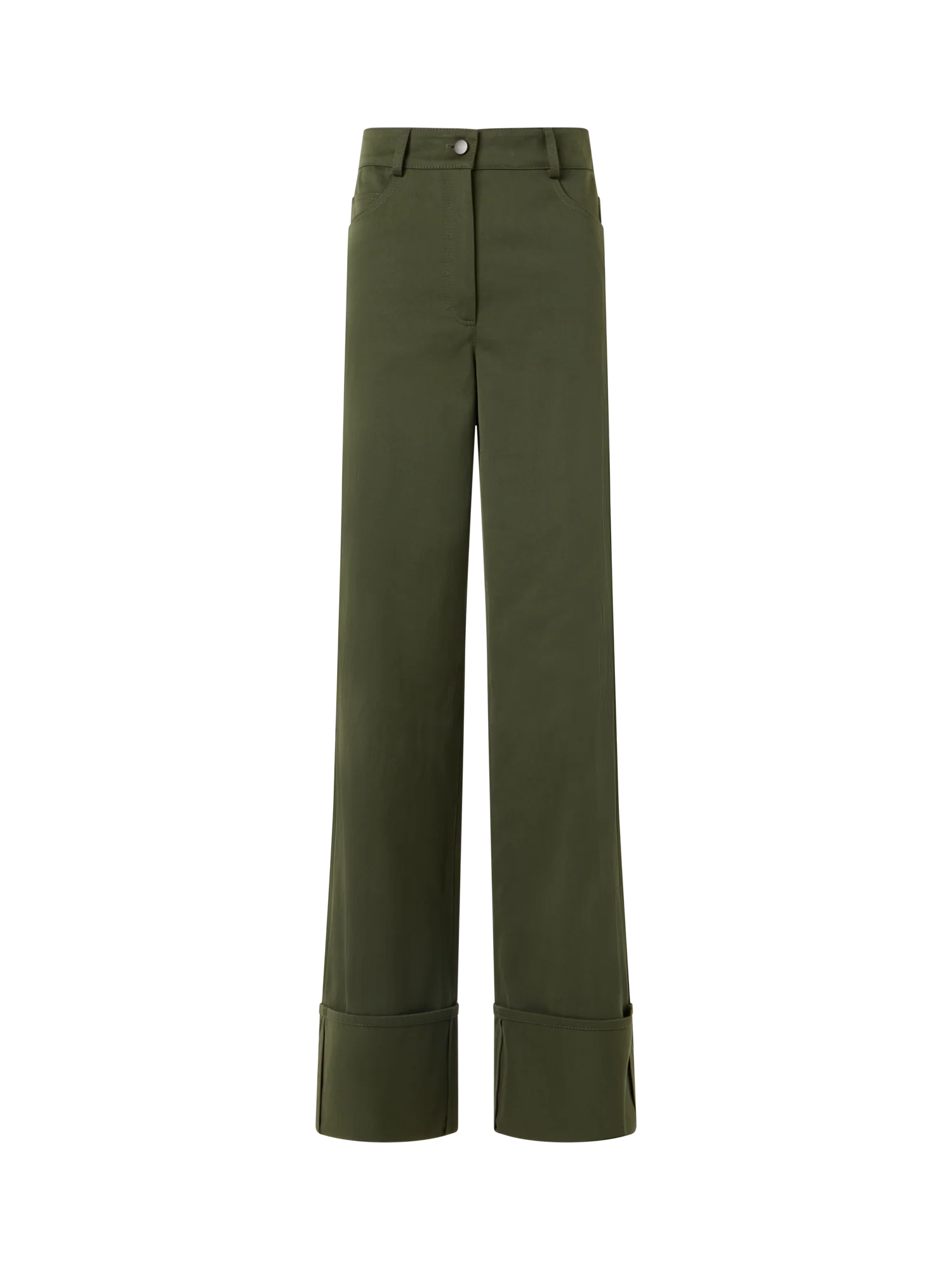 Cooper Straight Wide-Leg Pants in Cotton Gabardine