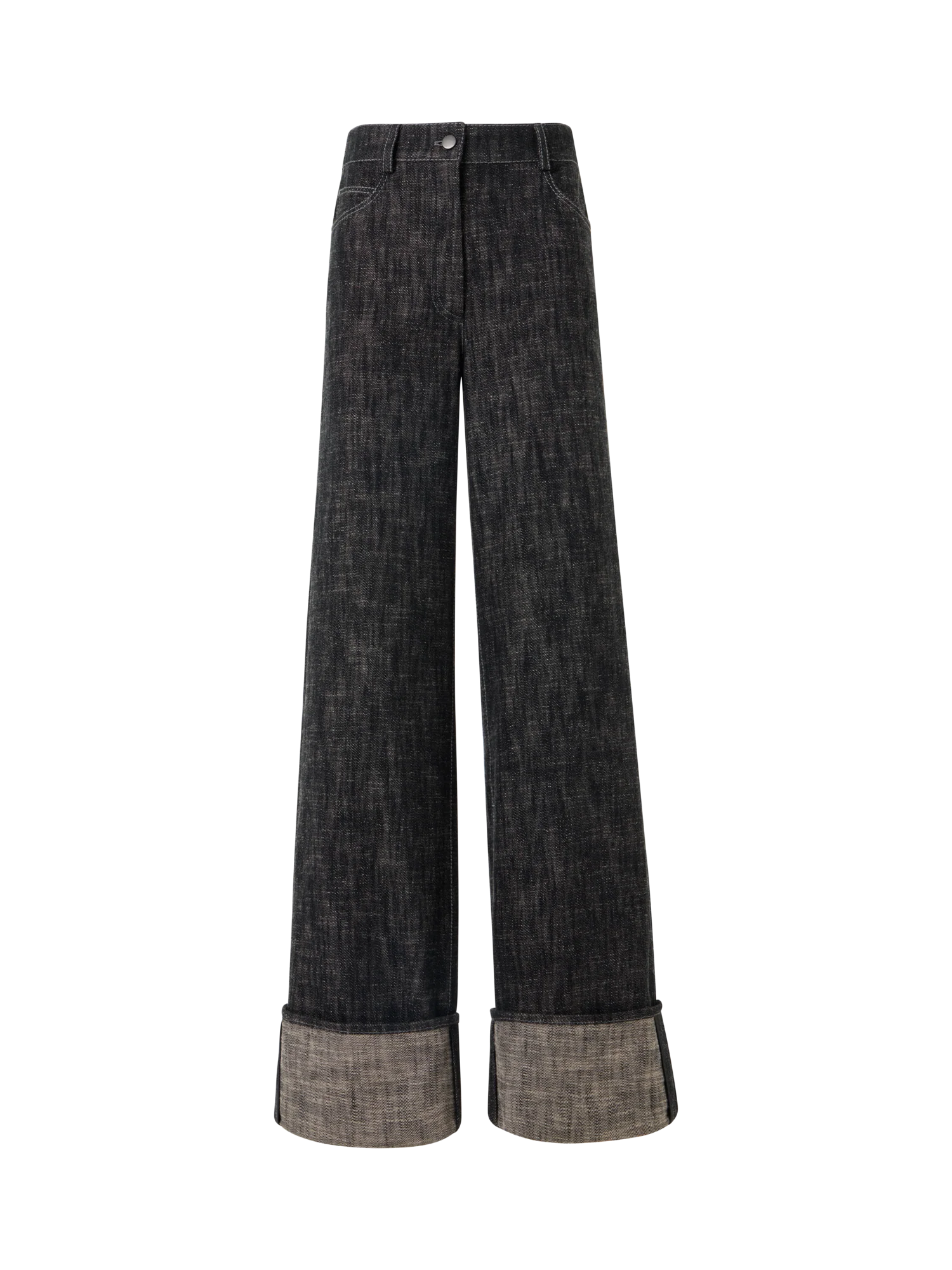 Cooper Wide-Leg Pants in Washed Heavyweight Cotton-Denim
