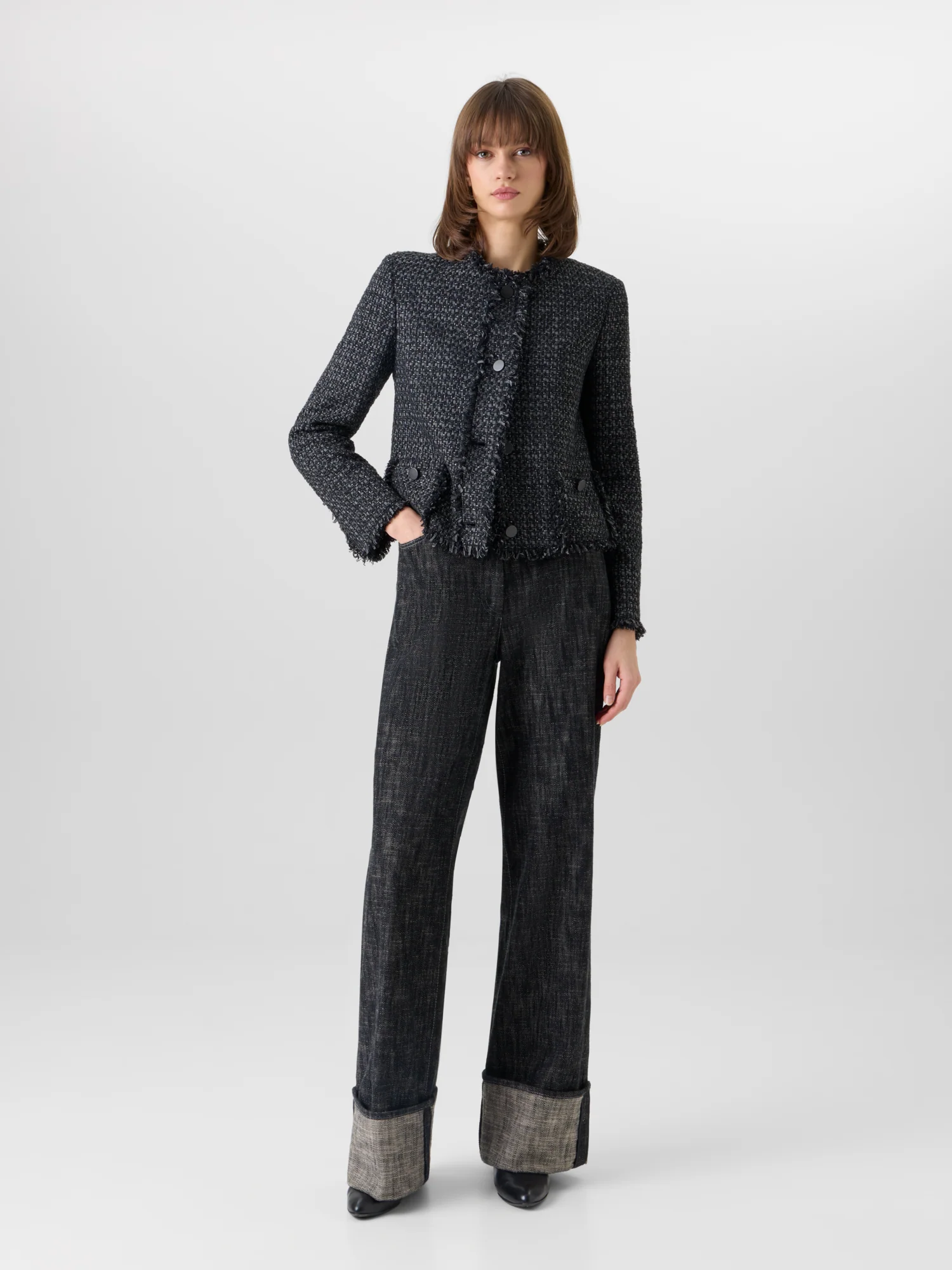 Cooper Wide-Leg Pants in Washed Heavyweight Cotton-Denim - Image 2